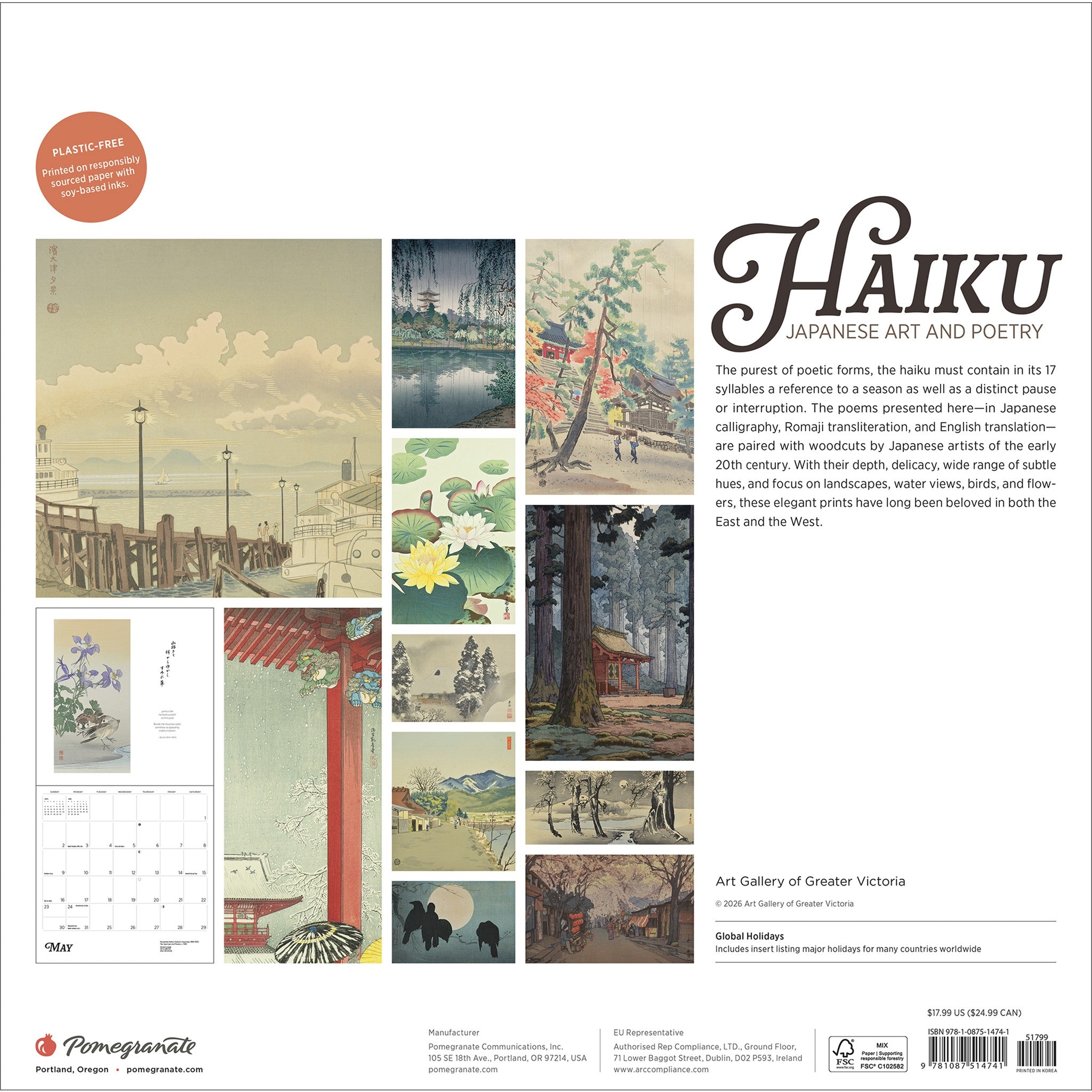 Haiku Japanese Art and Poetry Special Edition with Print 2027 Wall Calendar