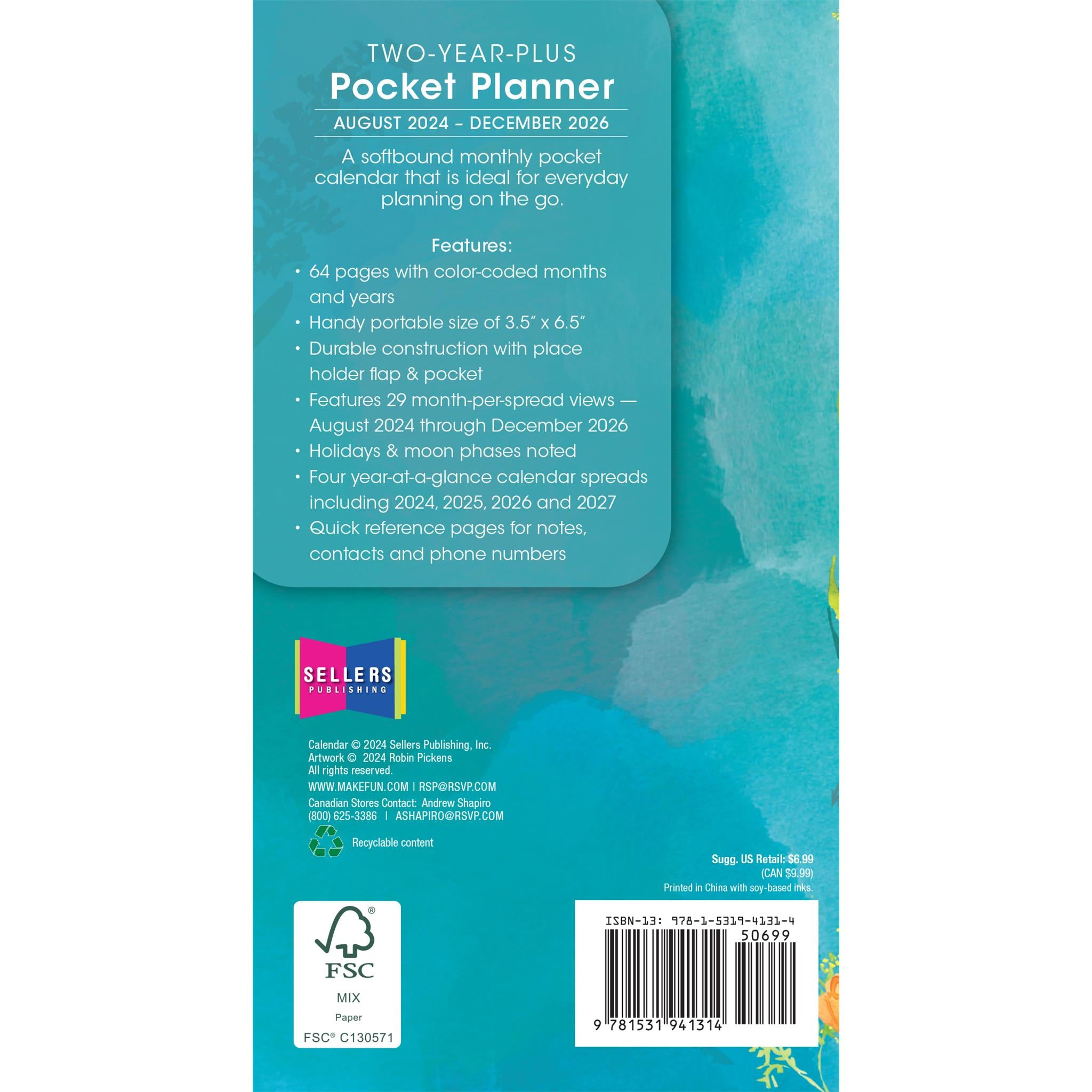 Seize The Day And Make It Yours 2 Yr Pocket Planner 2025 Calendar