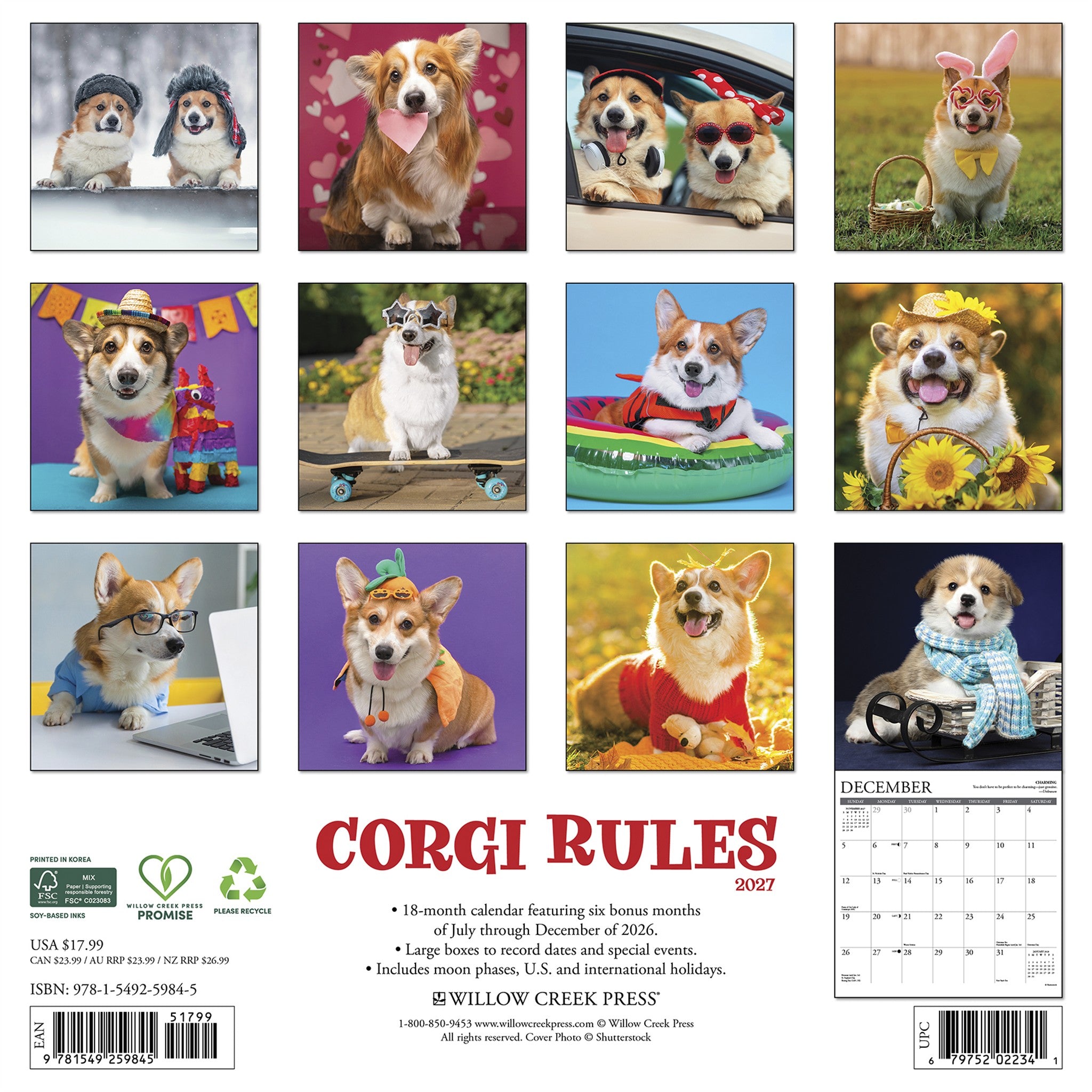 Corgi Rules 2027 Wall Calendar - Online Only