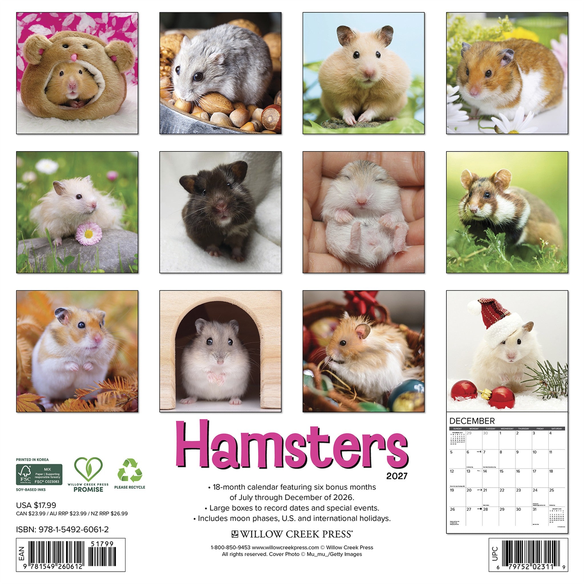 Hamsters 2027 Wall Calendar
