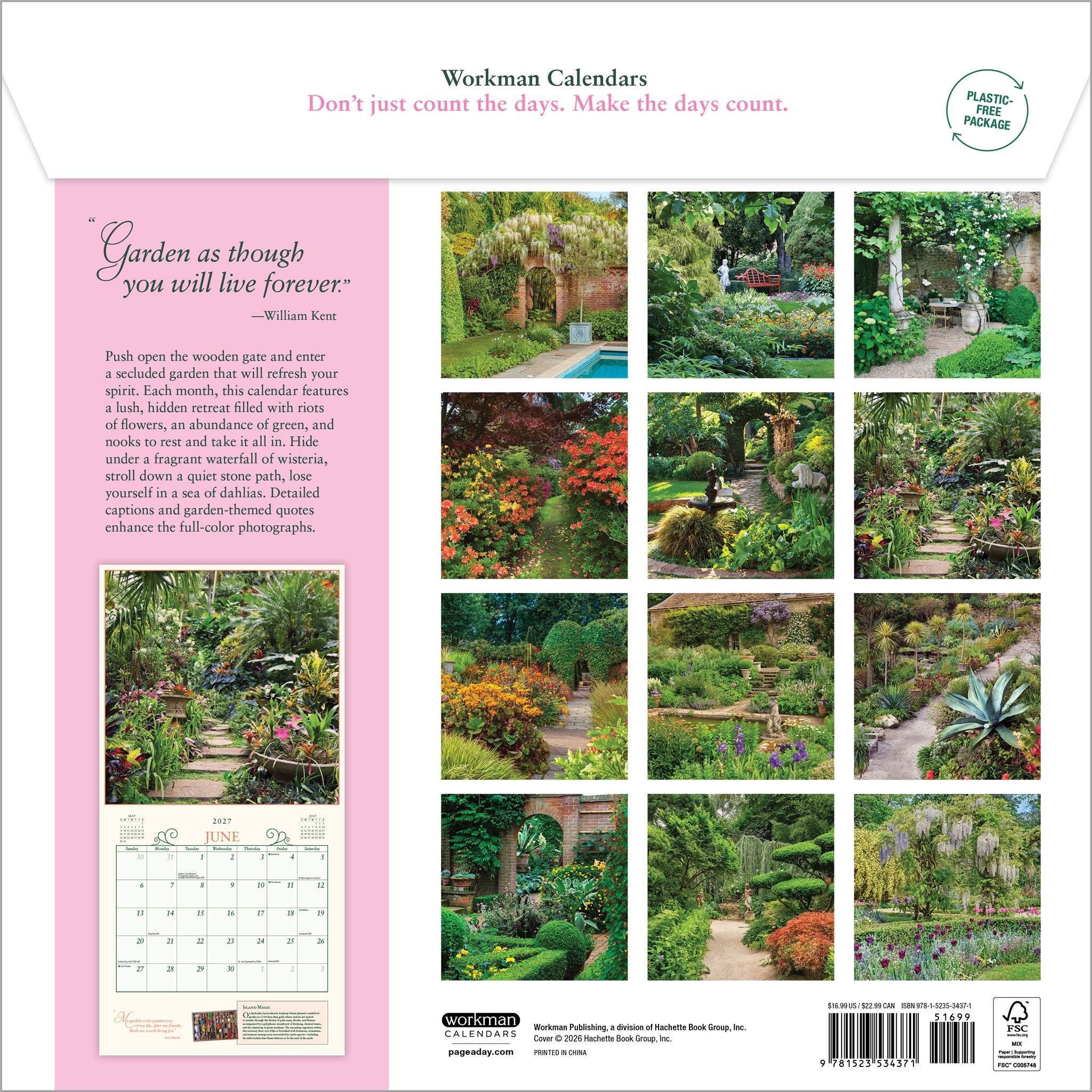 Secret Garden 2027 Wall Calendar