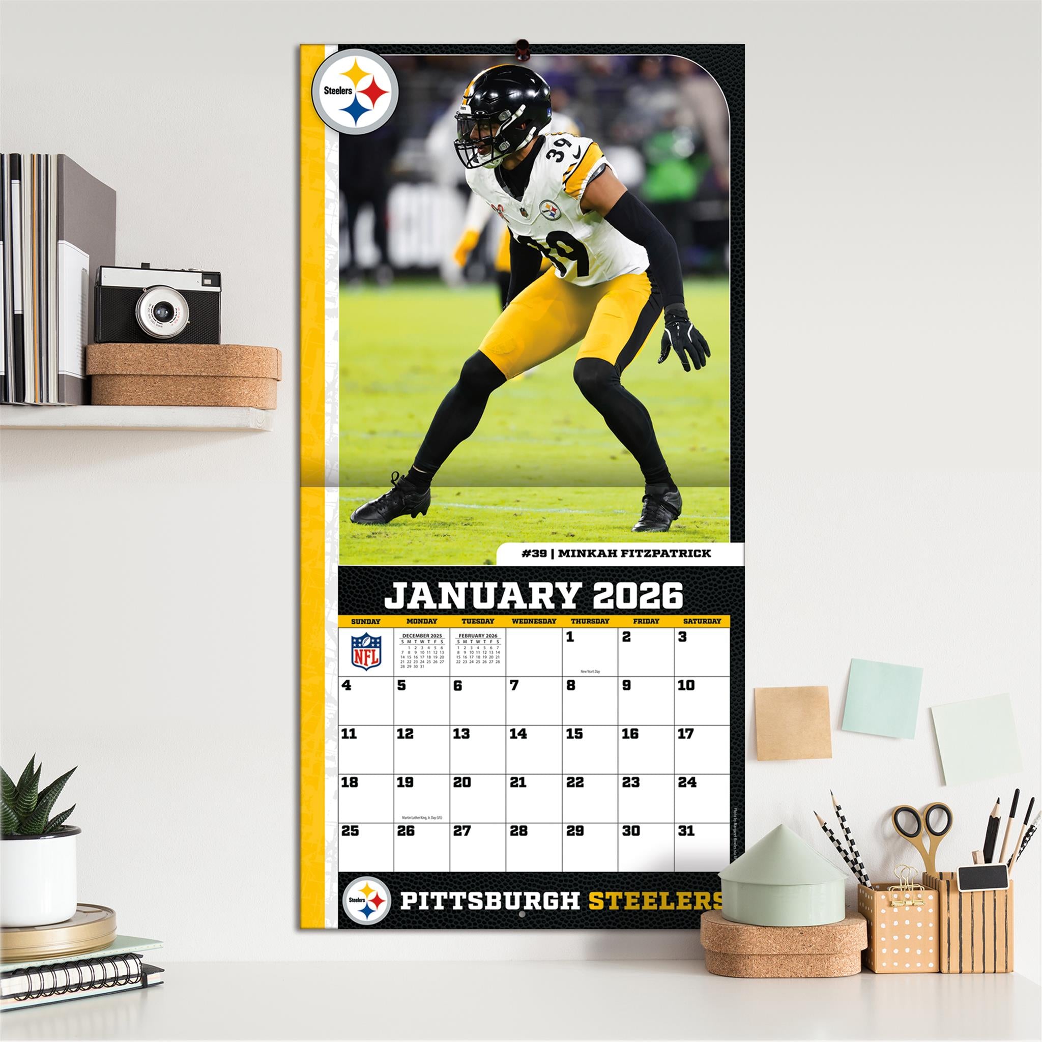 NFL Pittsburgh Steelers 2026 Wall Calendar