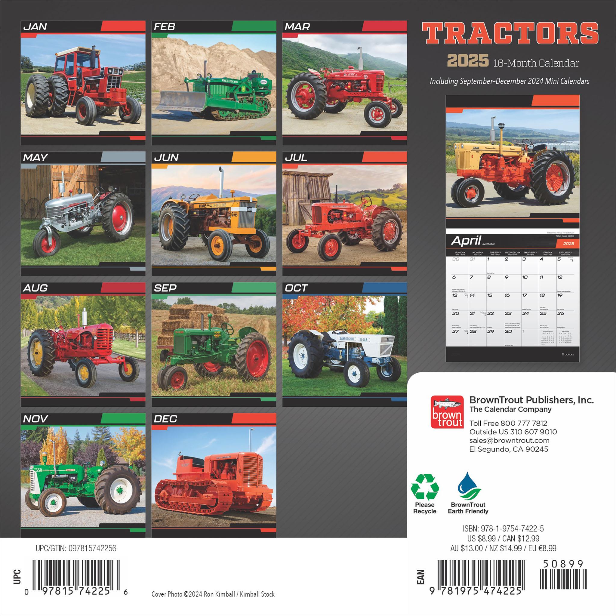 Tractors Mini 2025 Calendar