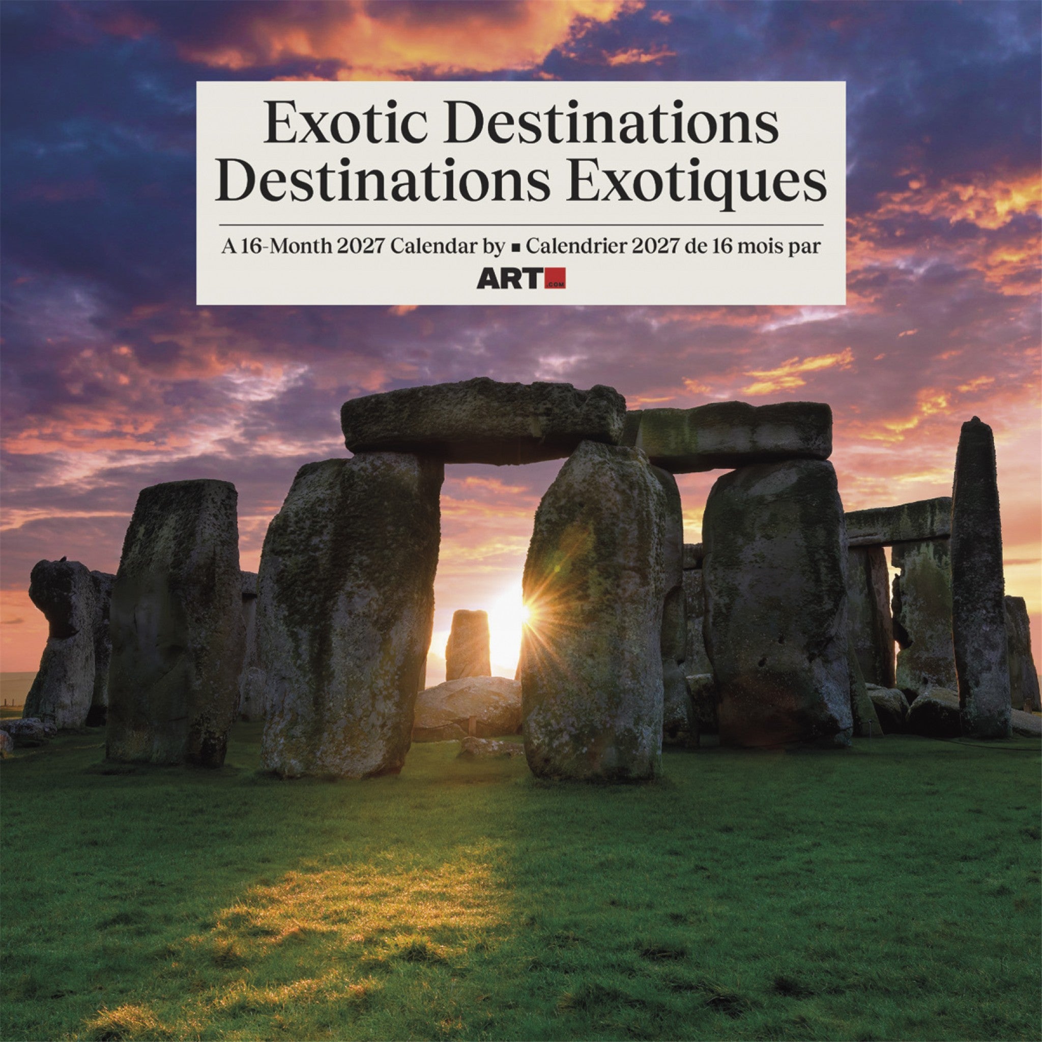 Exotic Destinations / Destinations Exotiques 2027 Wall Calendar - Online Only