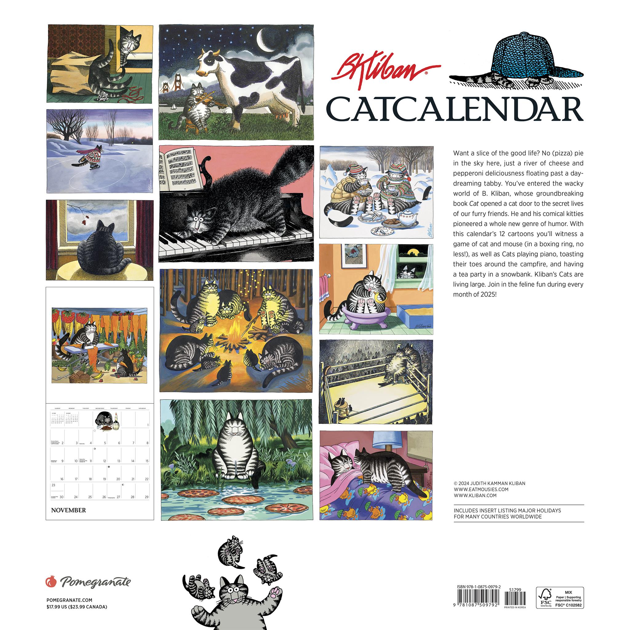 Kliban Cat Calendar 2025