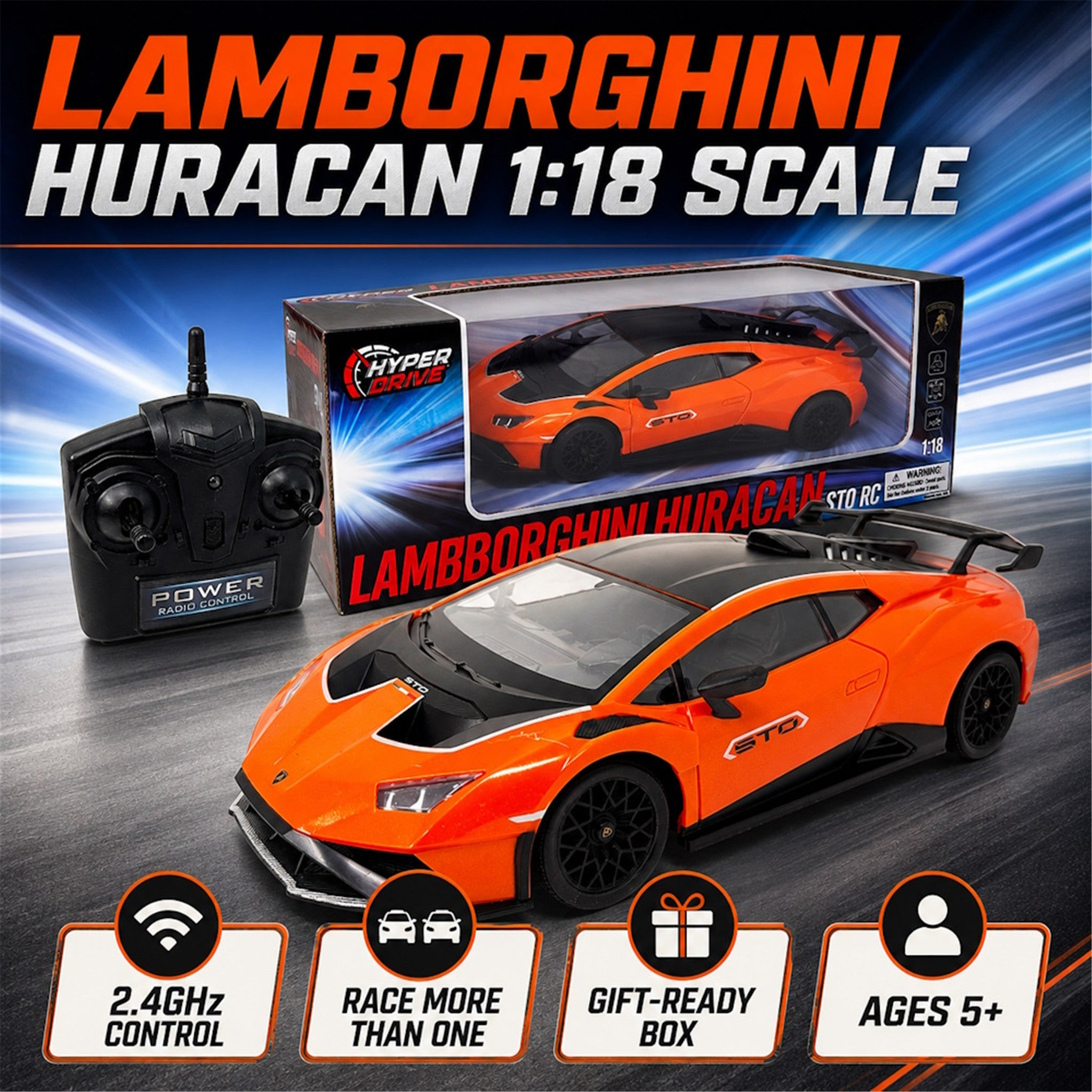 Hyper Drive R/C Lamborghini Huracan STO 1:18 Scale
