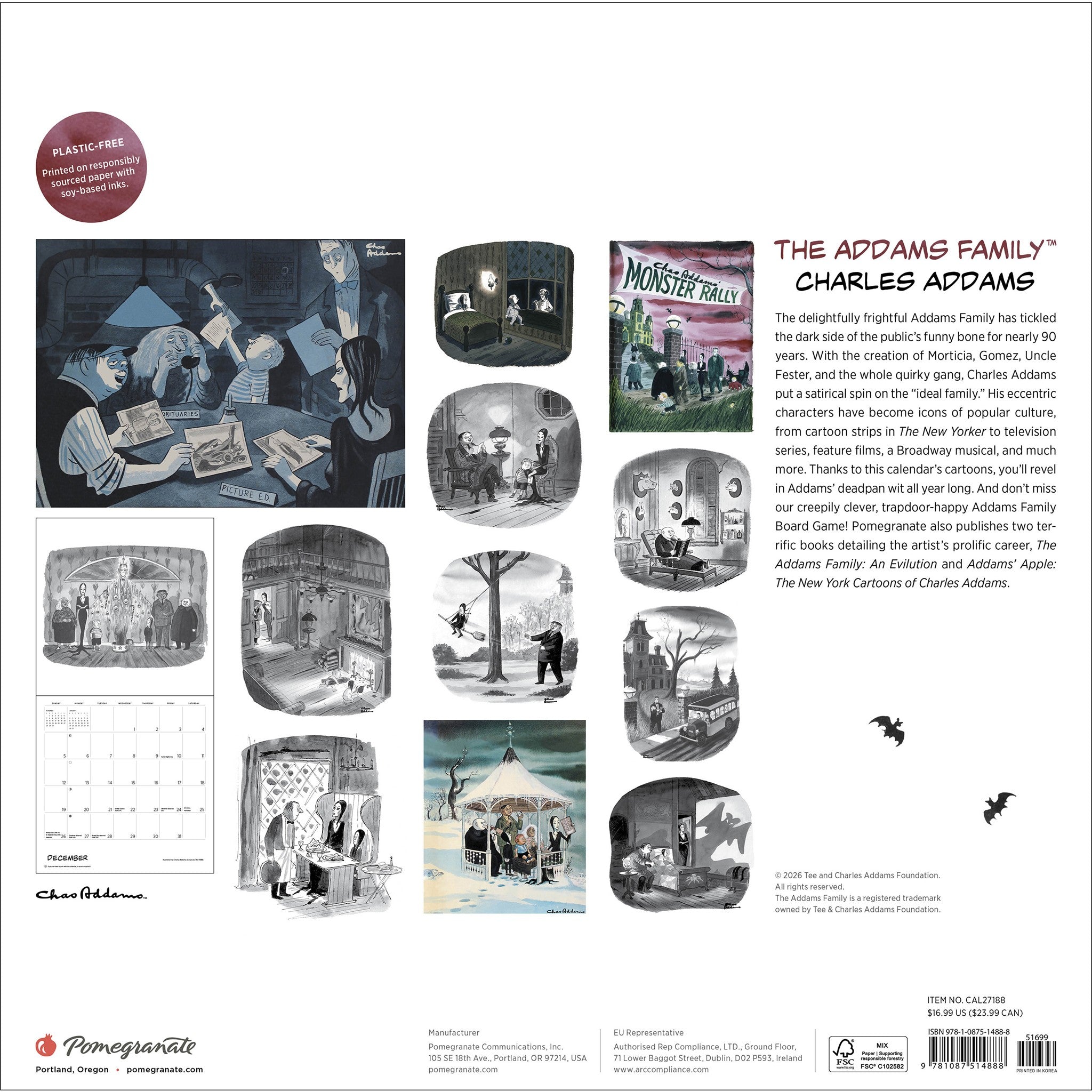 The Addams Family 2027 Wall Calendar - Online Only