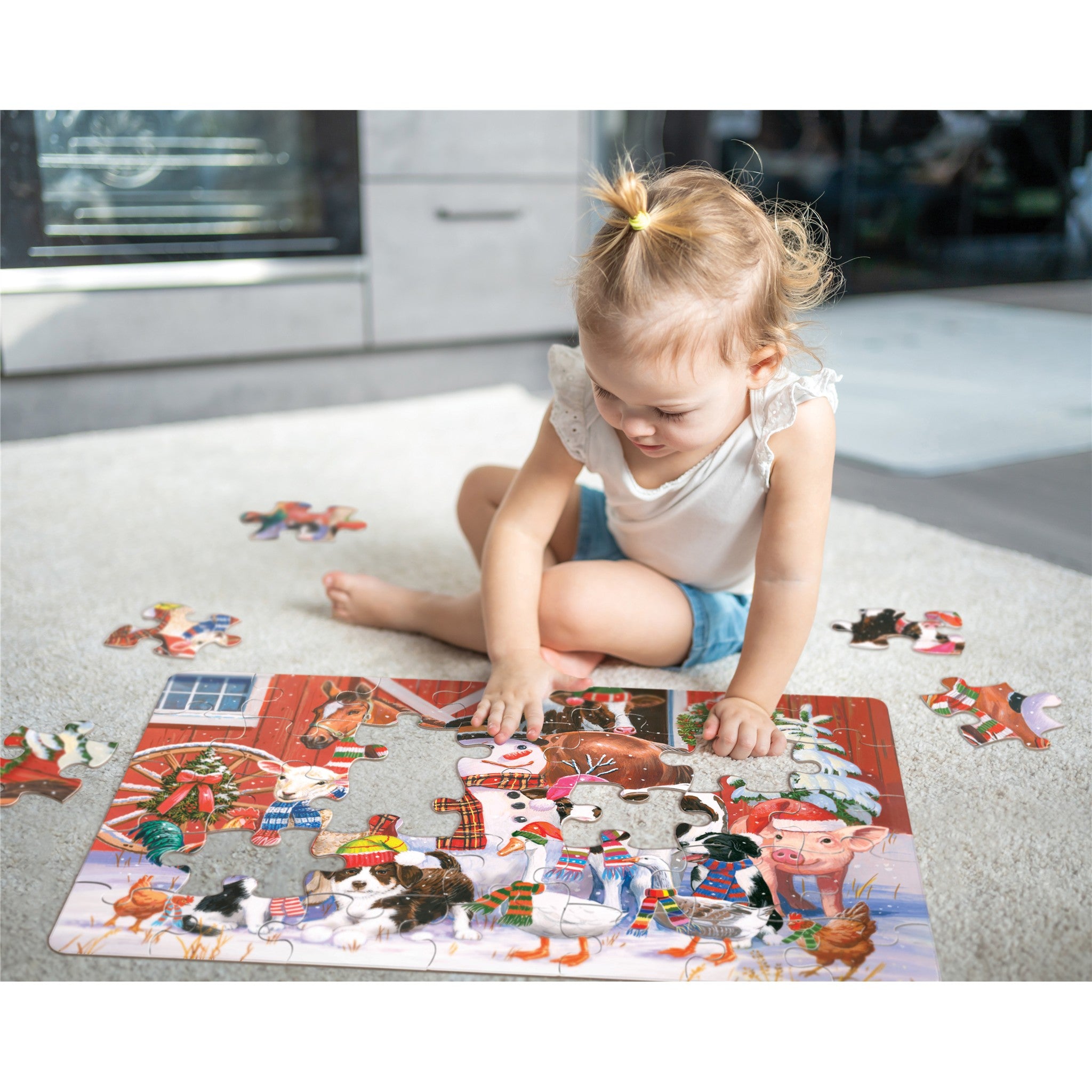 Festive Farmyard Greetings 35 Piece Floor Puzzle