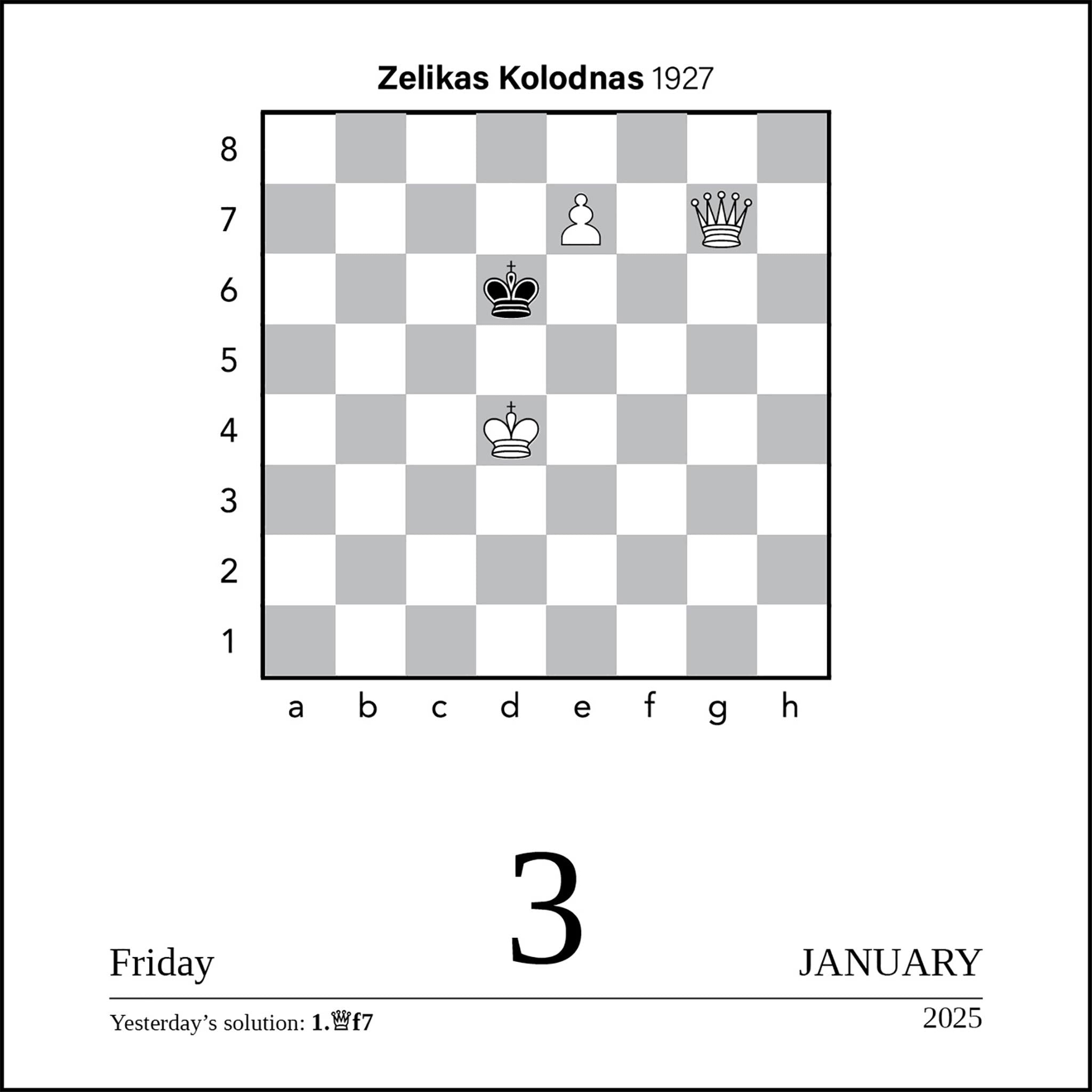 Chess Box 2025 Calendar
