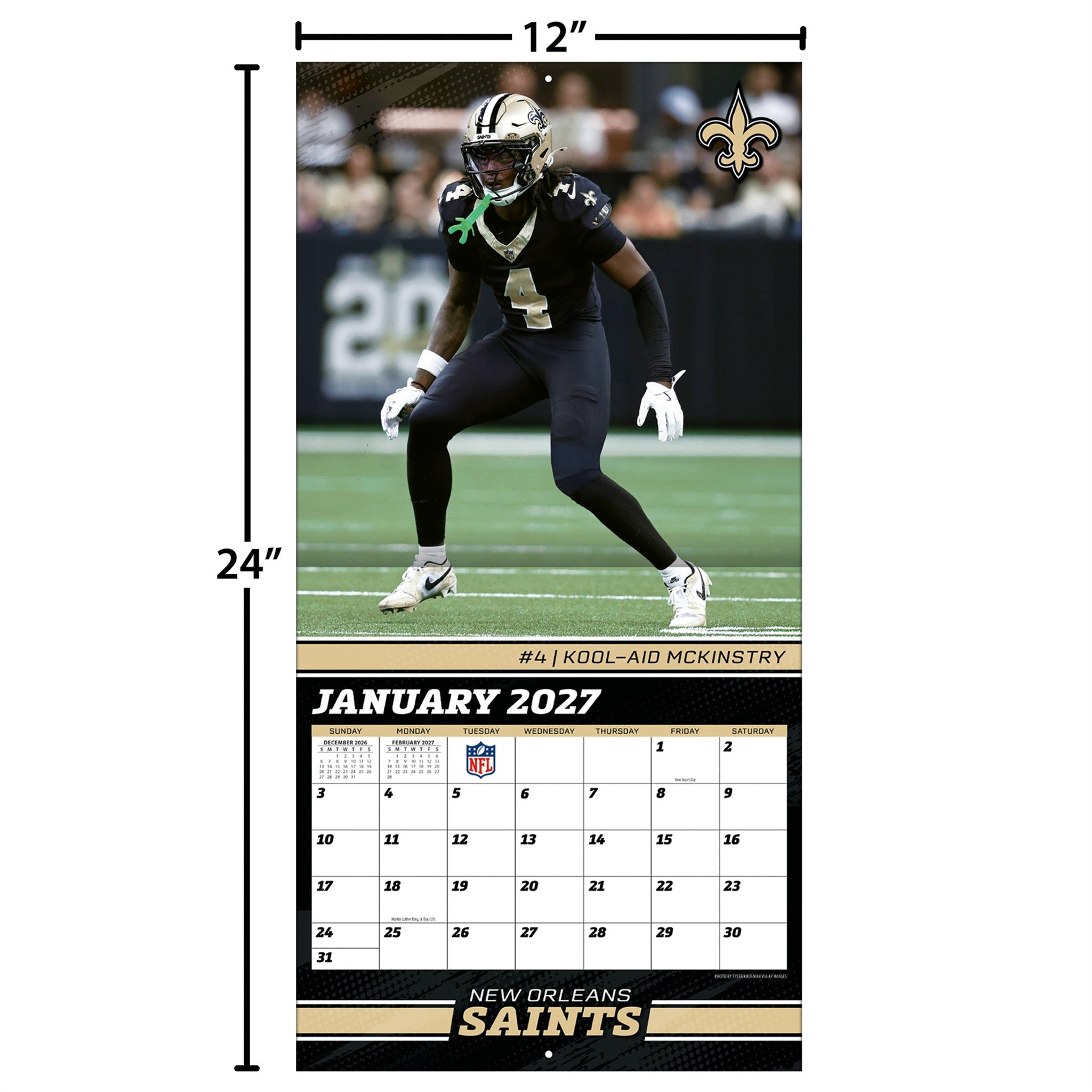 NFL New Orleans Saints 2027 Wall Calendar