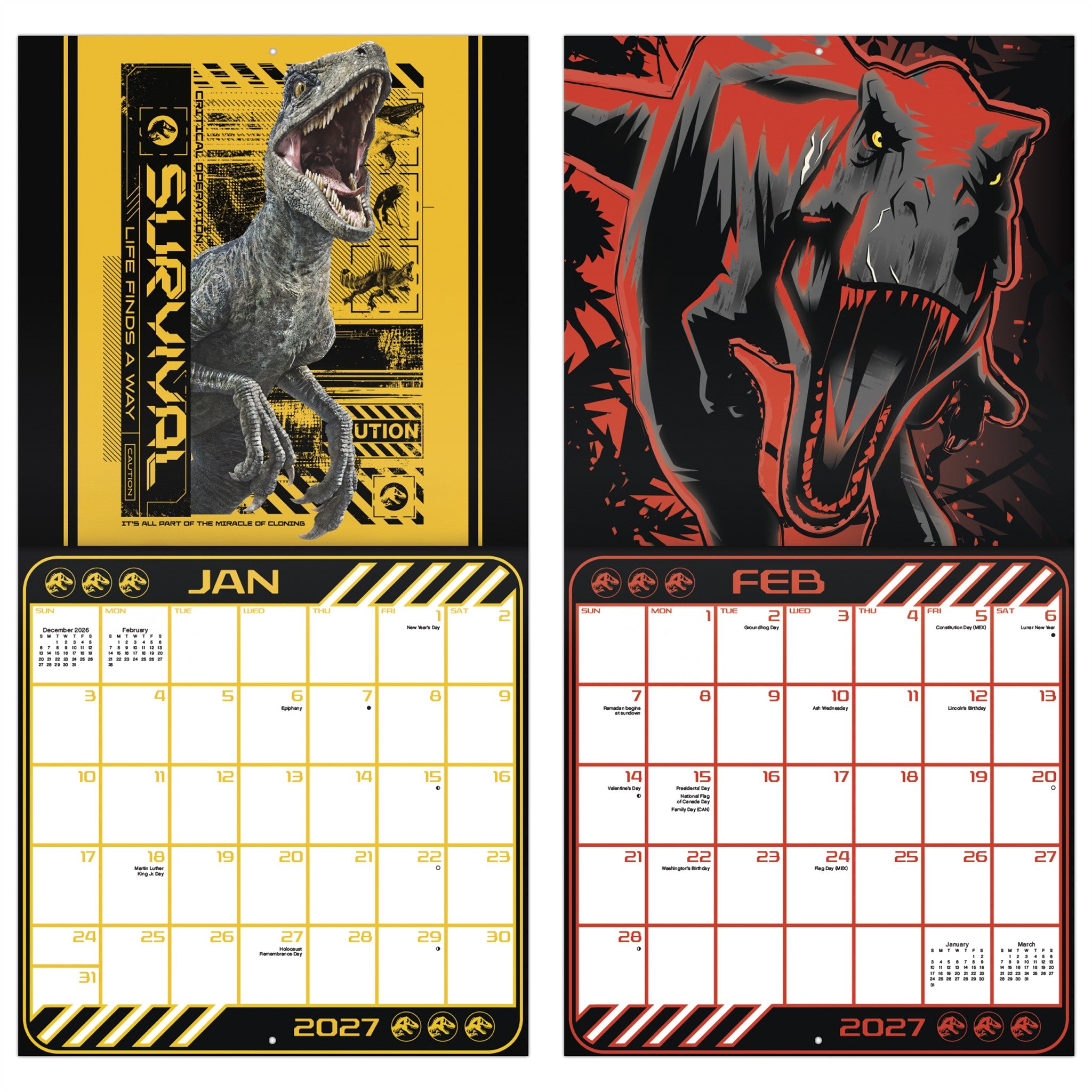 Jurassic World 2027 Wall Calendar