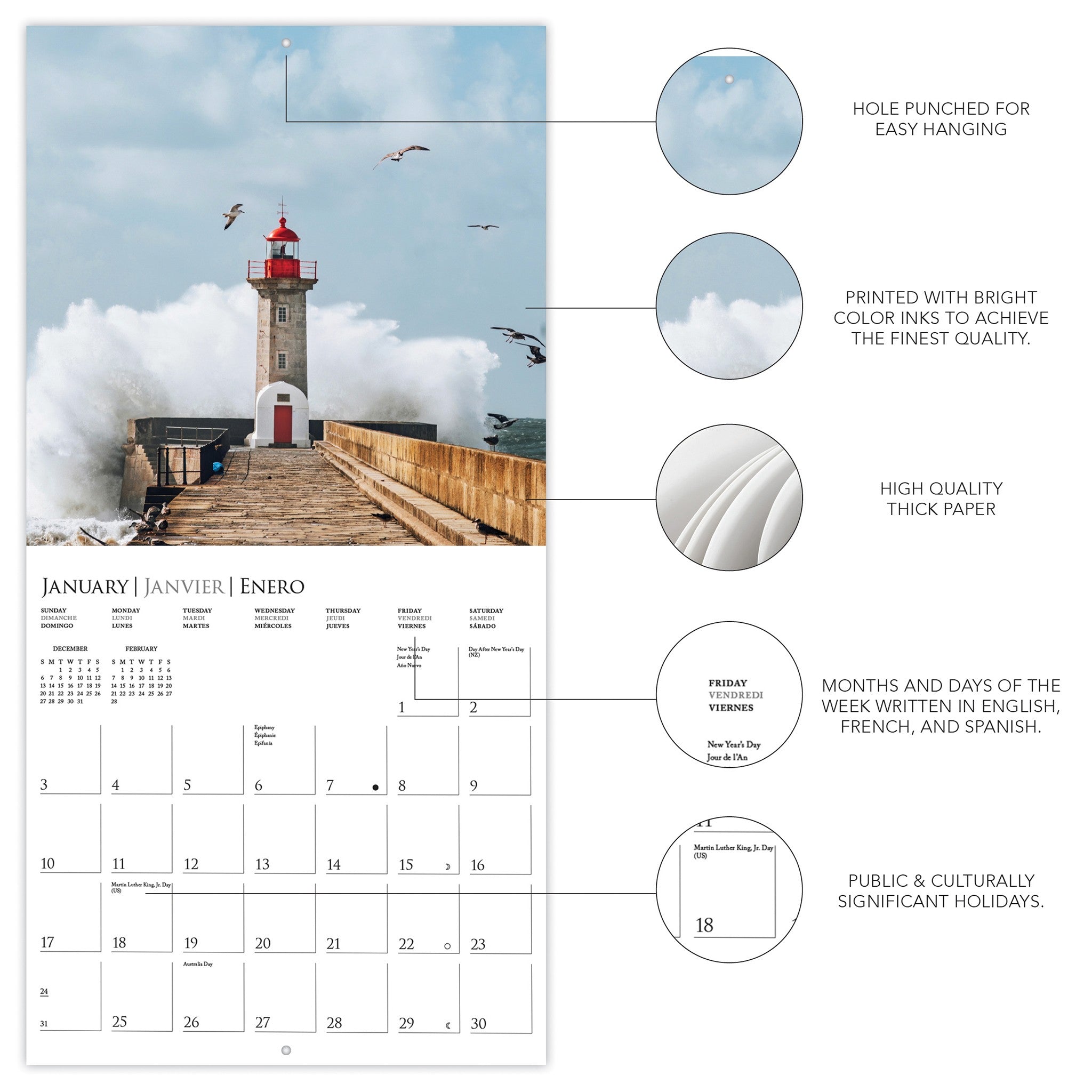Lighthouses 2027 Wall Calendar - Online Only