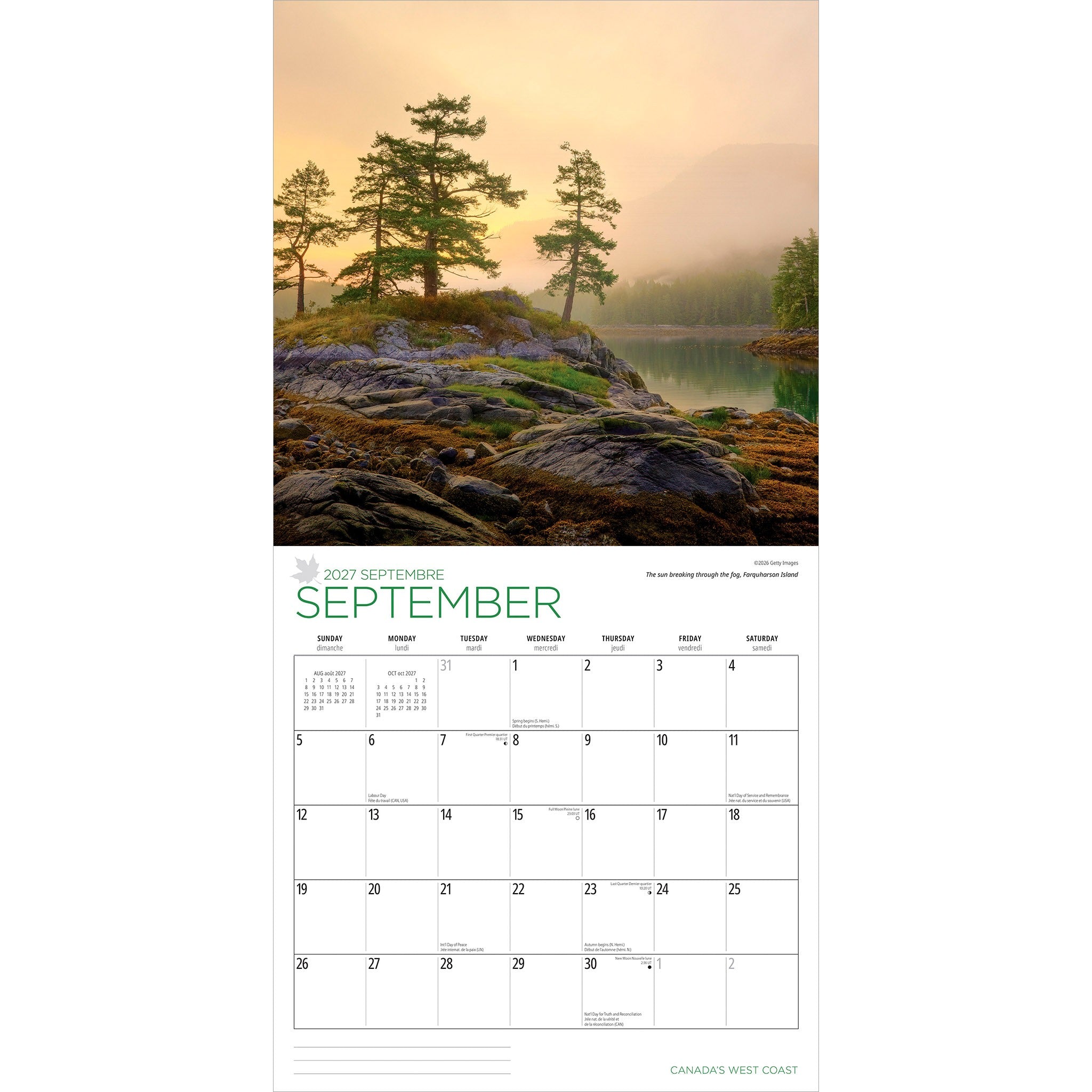 Canada's West Coast 2027 Wall Calendar - Online Only
