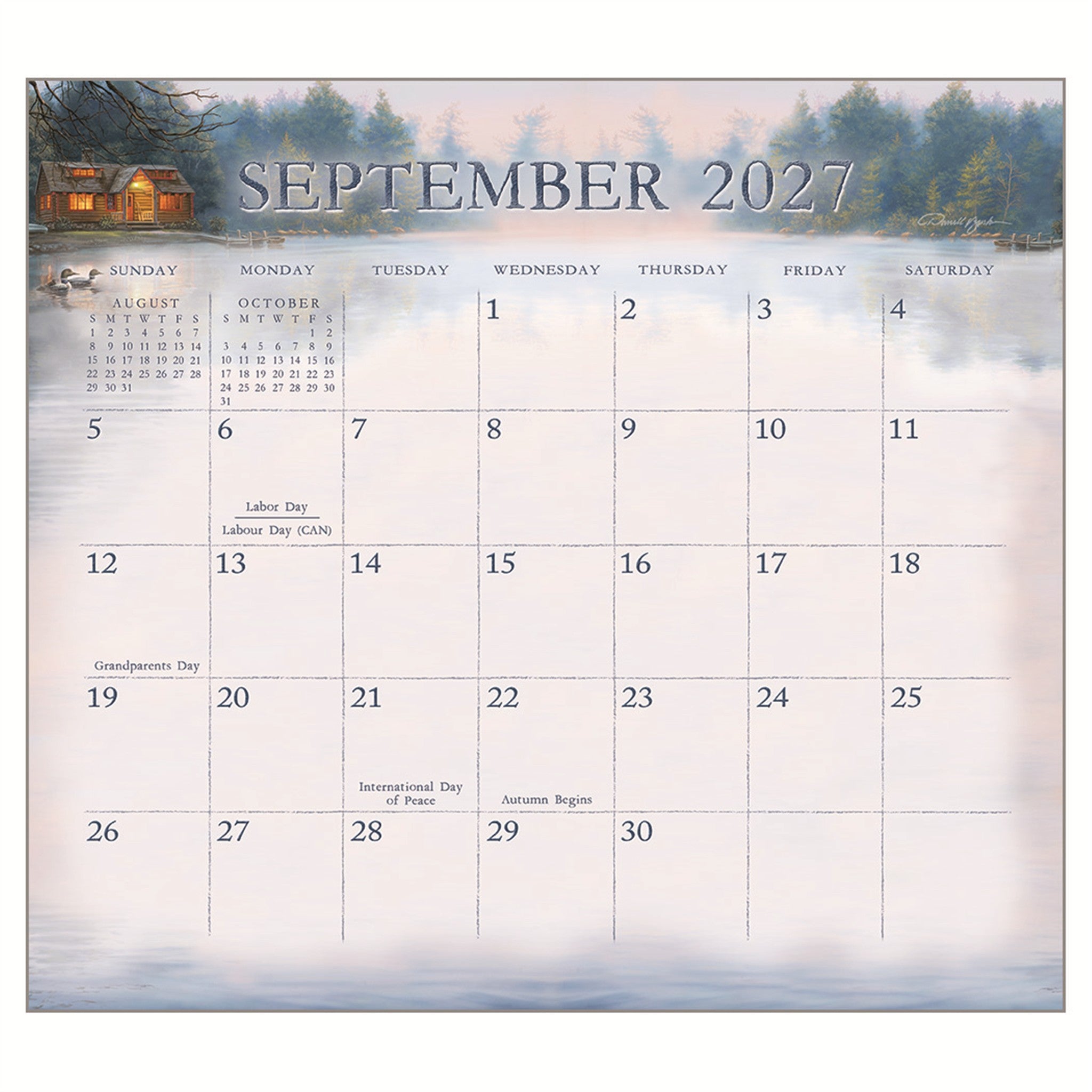 Cabin View Special Edition 2027 Wall Calendar