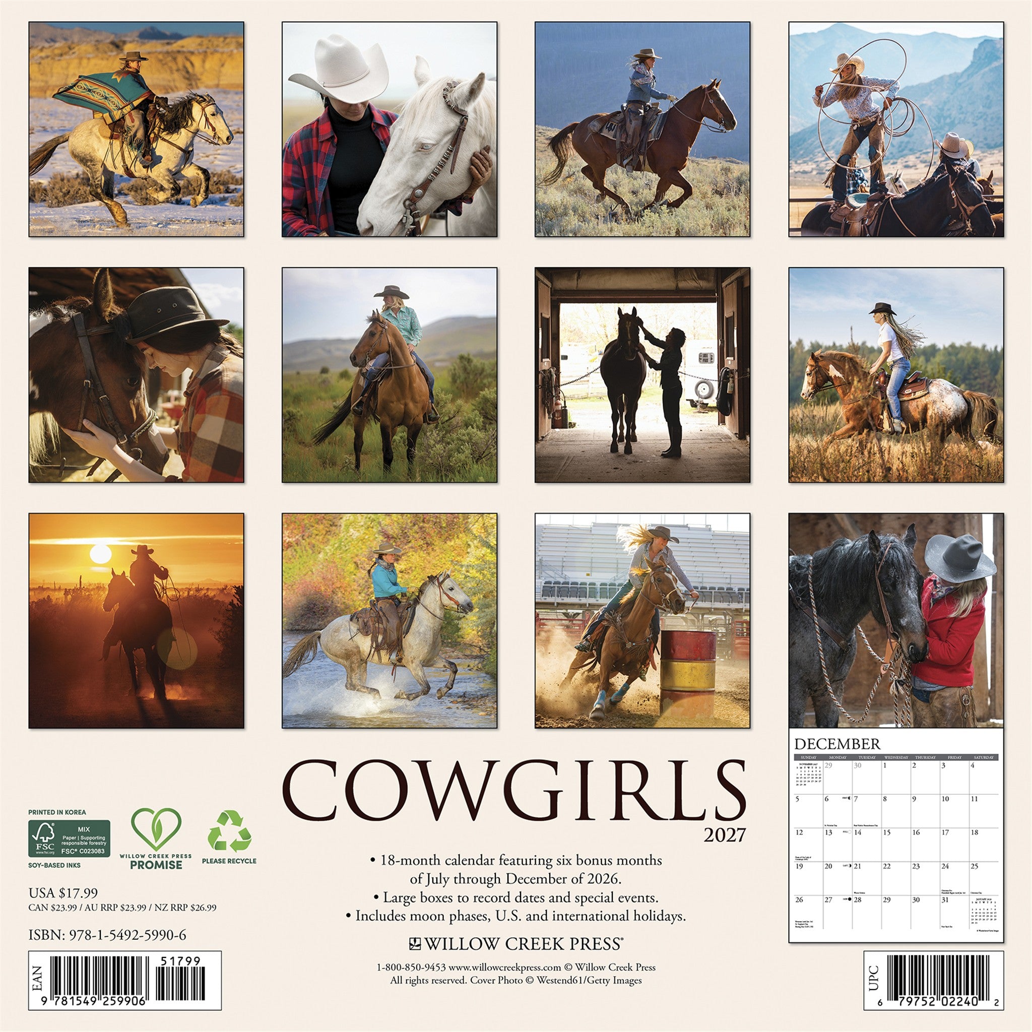 Cowgirls 2027 Wall Calendar - Online Only