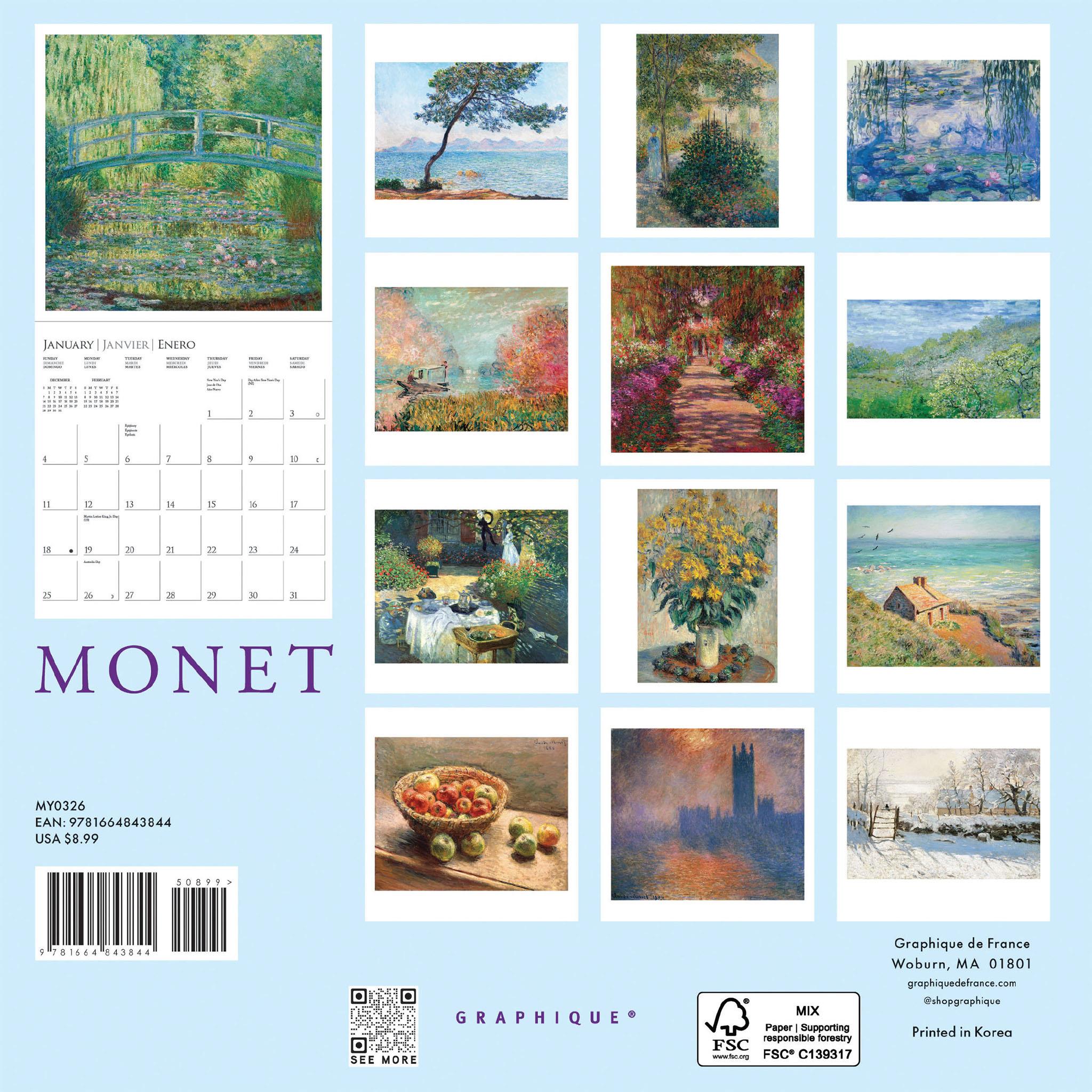 Monet 2026 Mini Calendar - Online Only