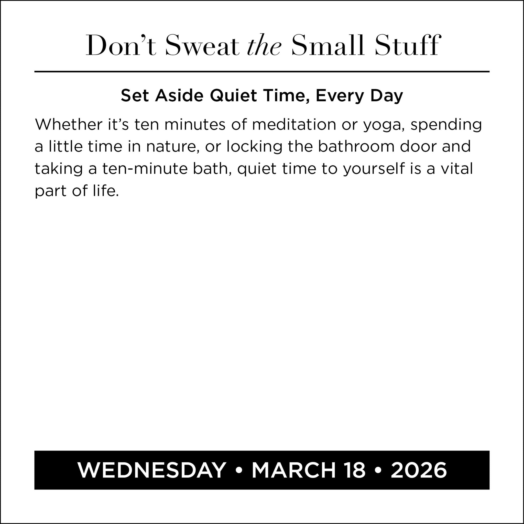 Don't Sweat The Small Stuff 2026 Box Calendar