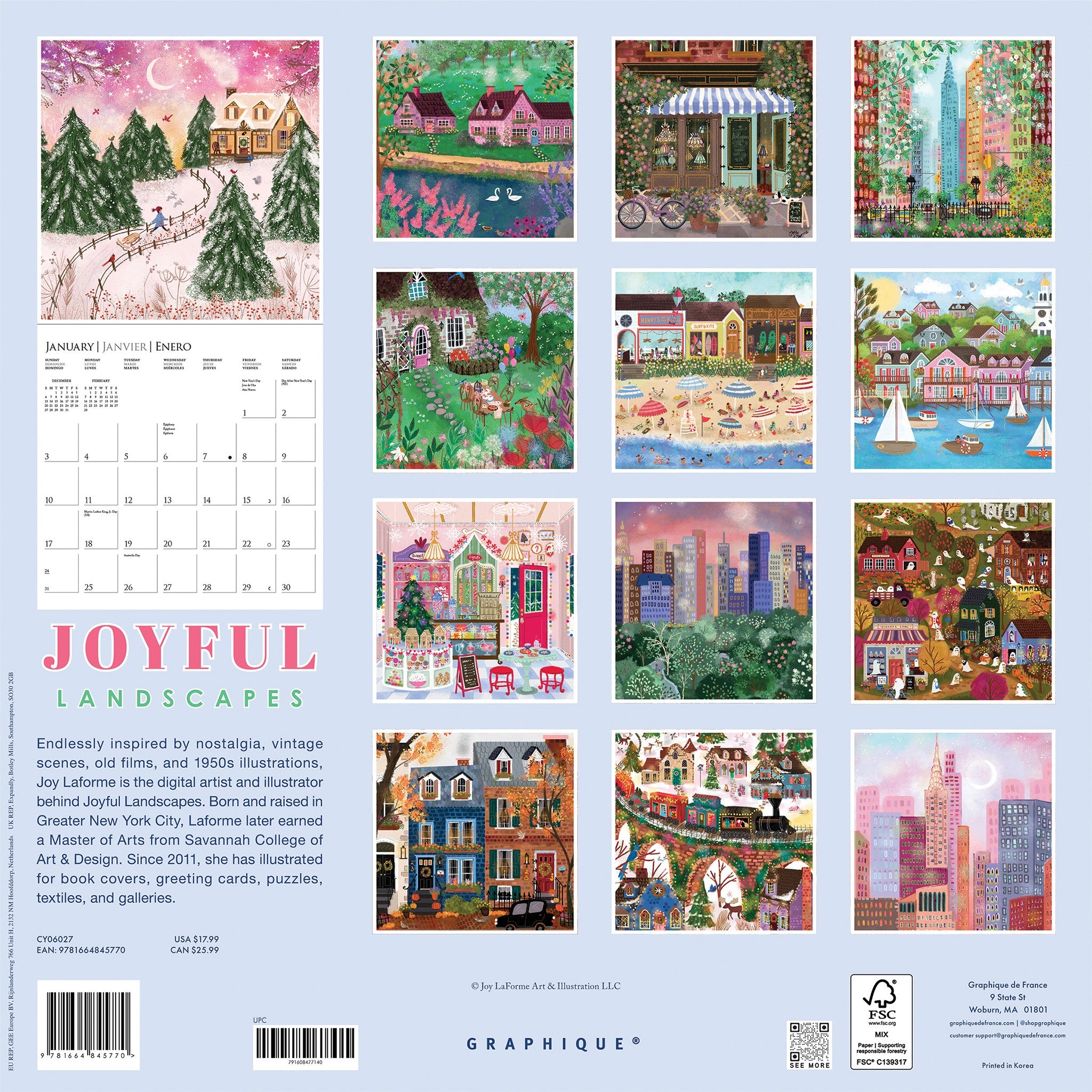 Joyful Landscapes 2027 Wall Calendar