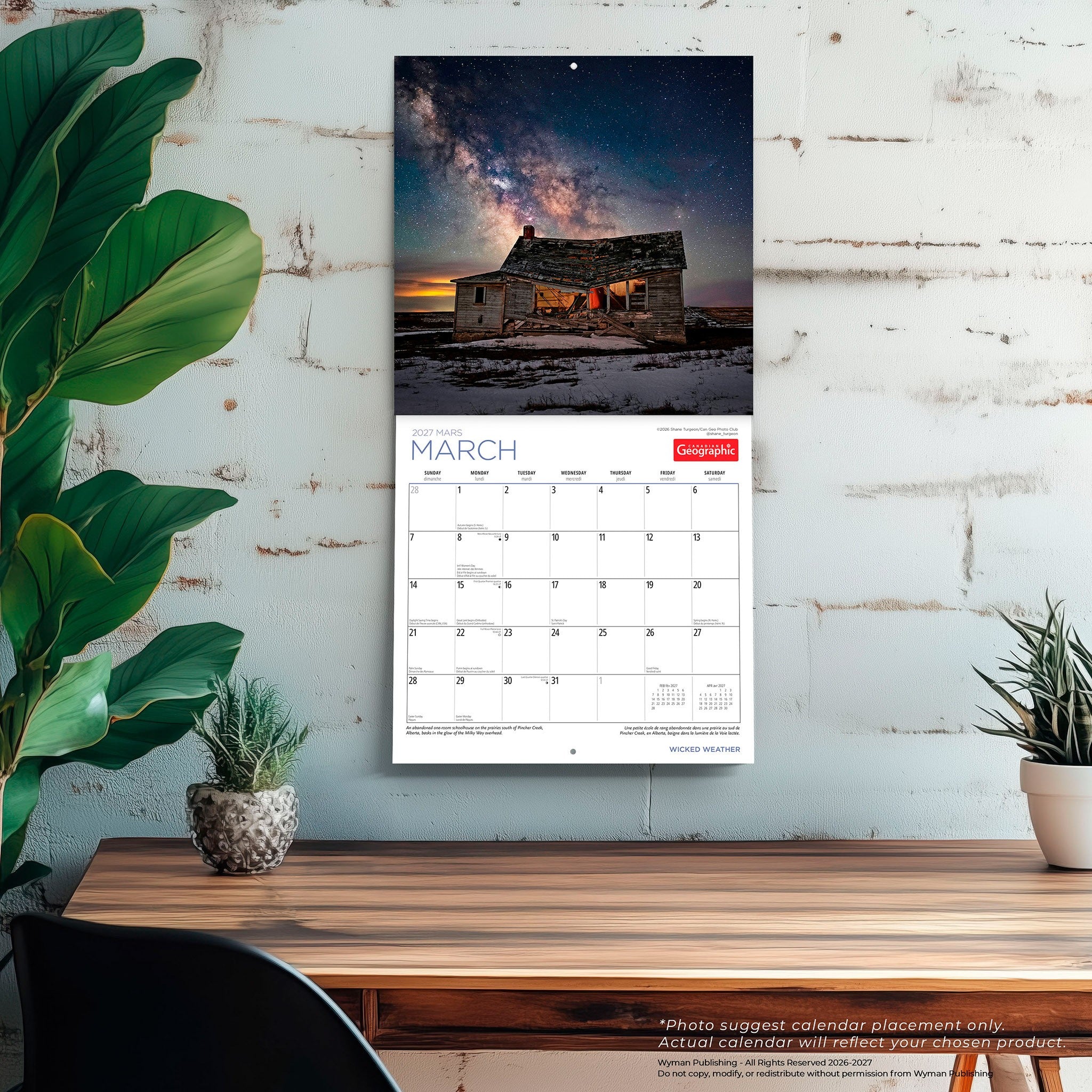 Canadian Geographic Wicked Weather / Météo en folie 2027 Wall Calendar