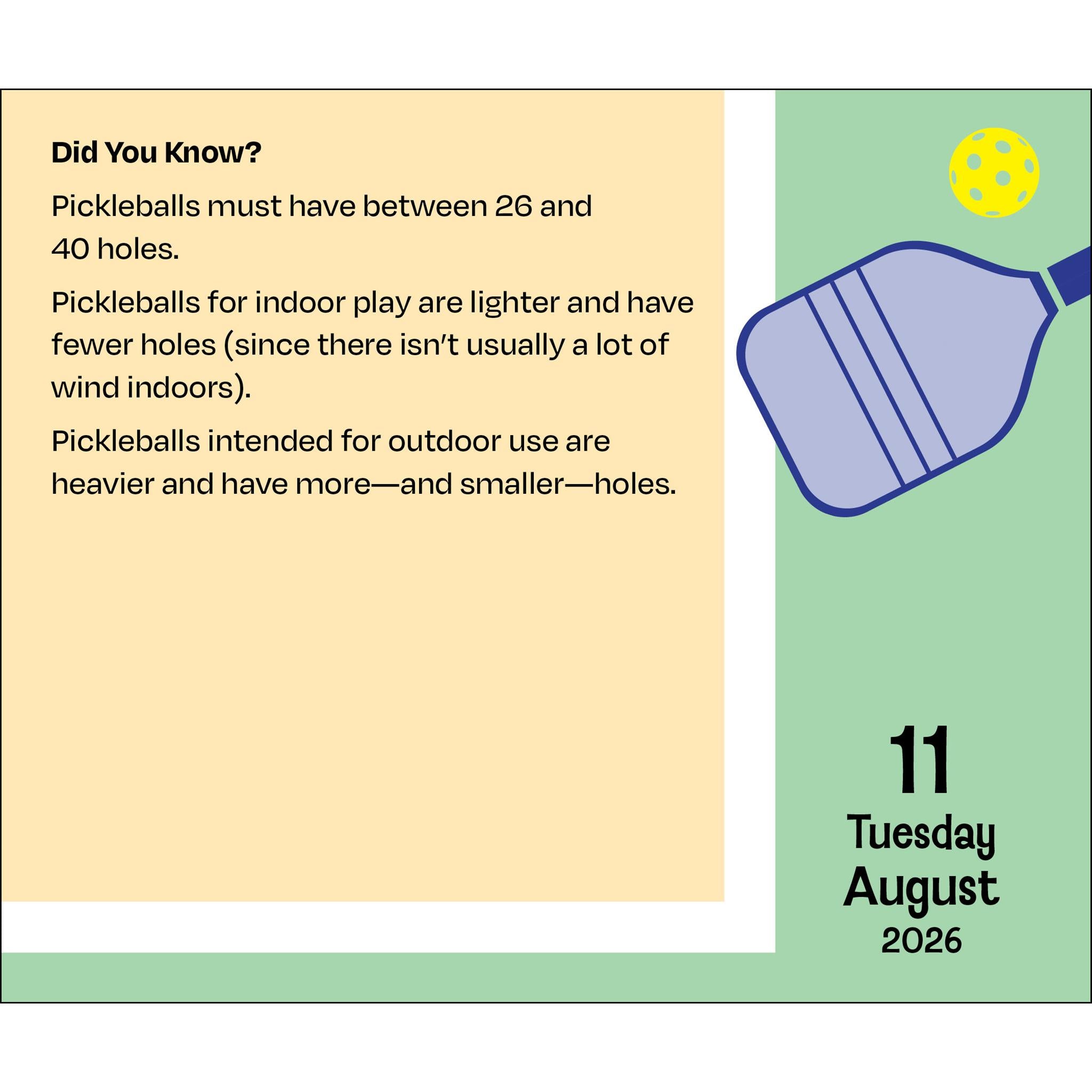 Lighter Side Of Pickleball 2026 Box Calendar - Online Only