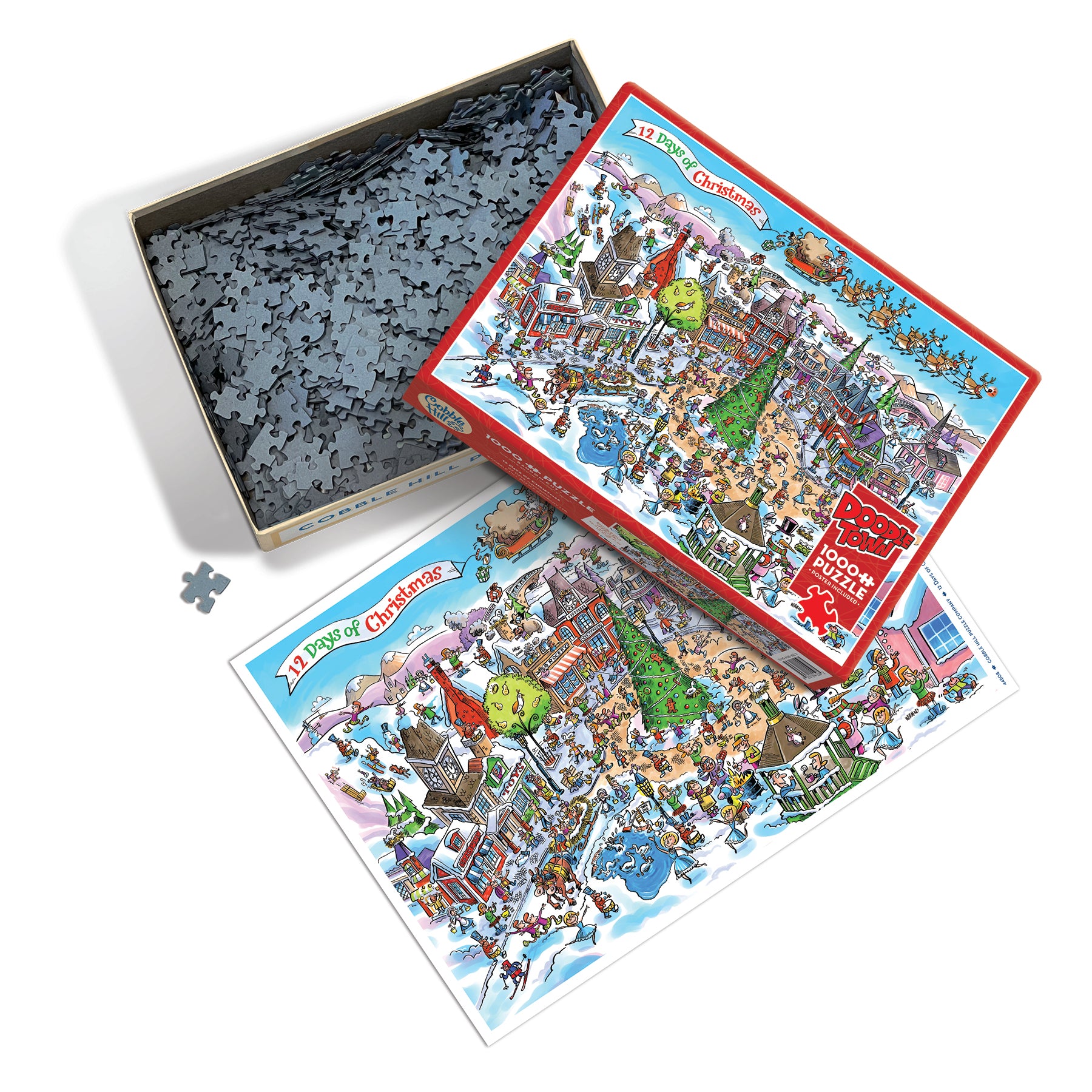 625012445085 DoodleTown 12 Days of Christmas 1000 Piece