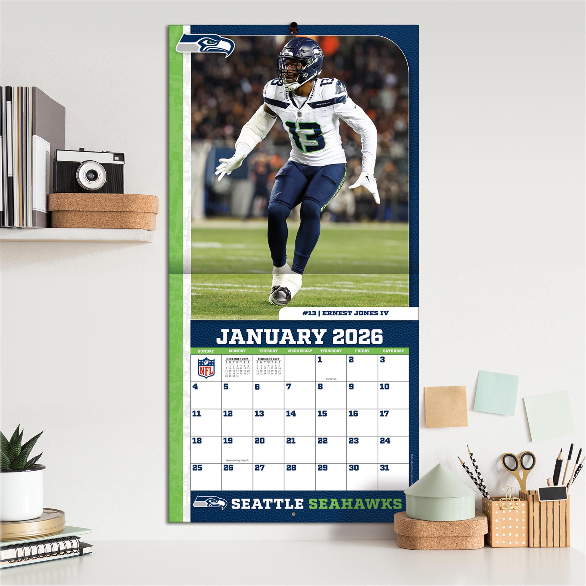 NFL Seattle Seahawks 2026 Wall Calendar