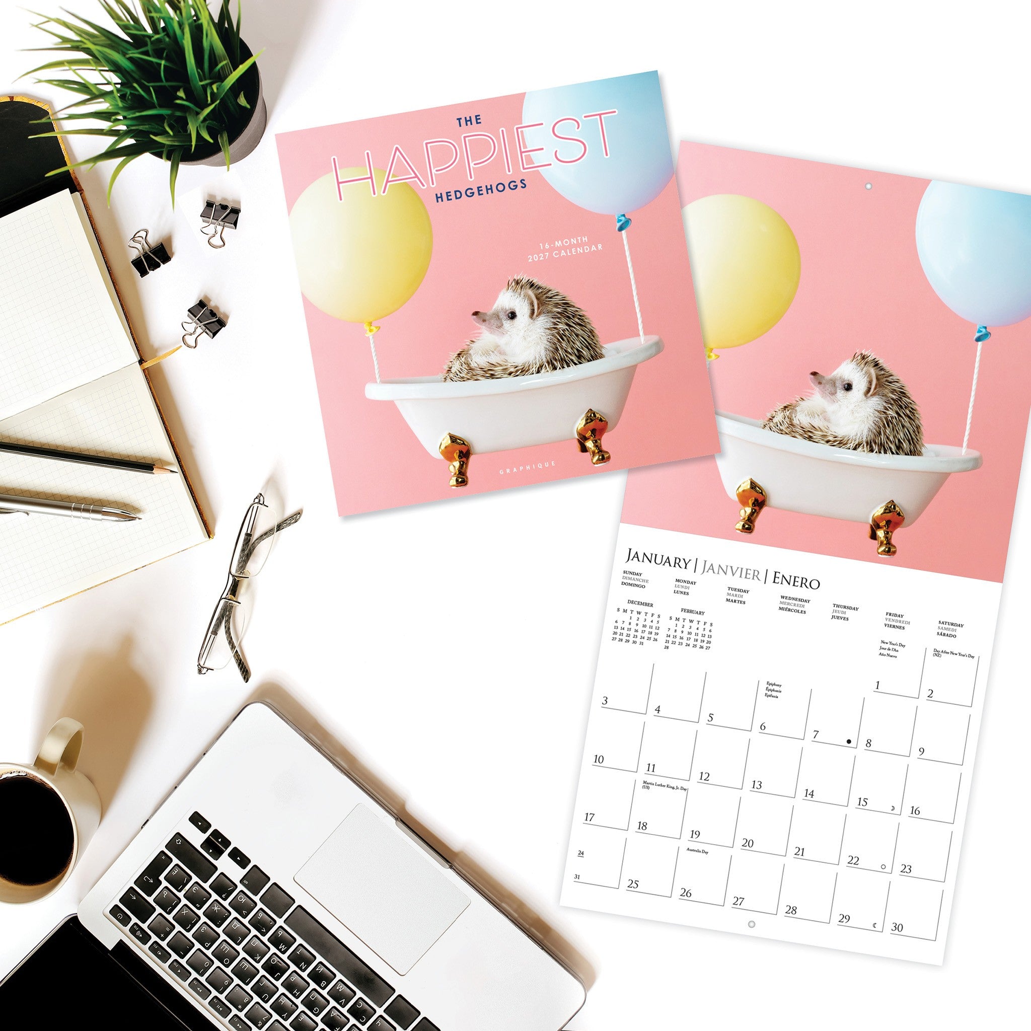 Happiest Hedgehogs 2027 Wall Calendar - Online Only