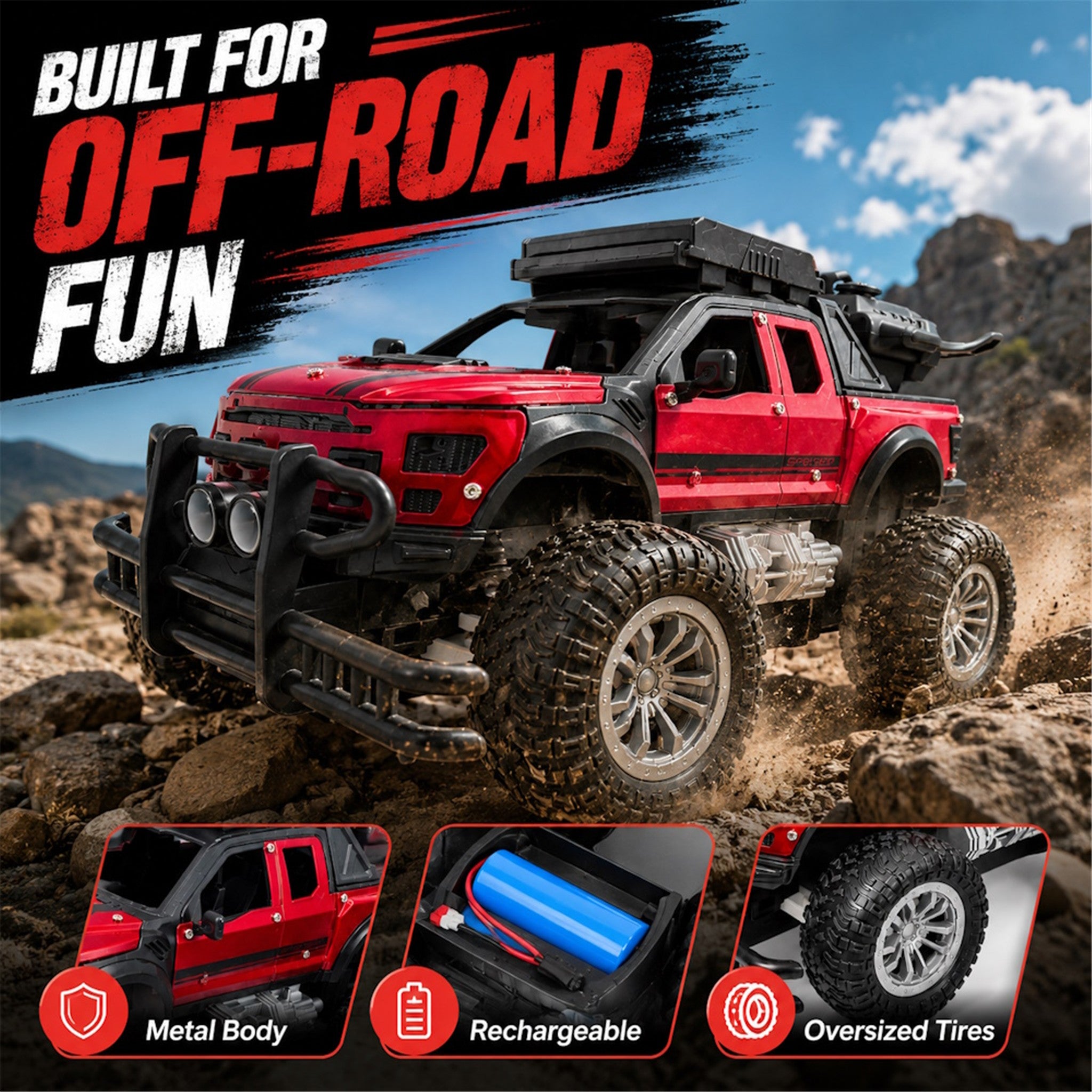 Hyper Drive Metal R/C Off‑Roader Truck 1:18 Scale