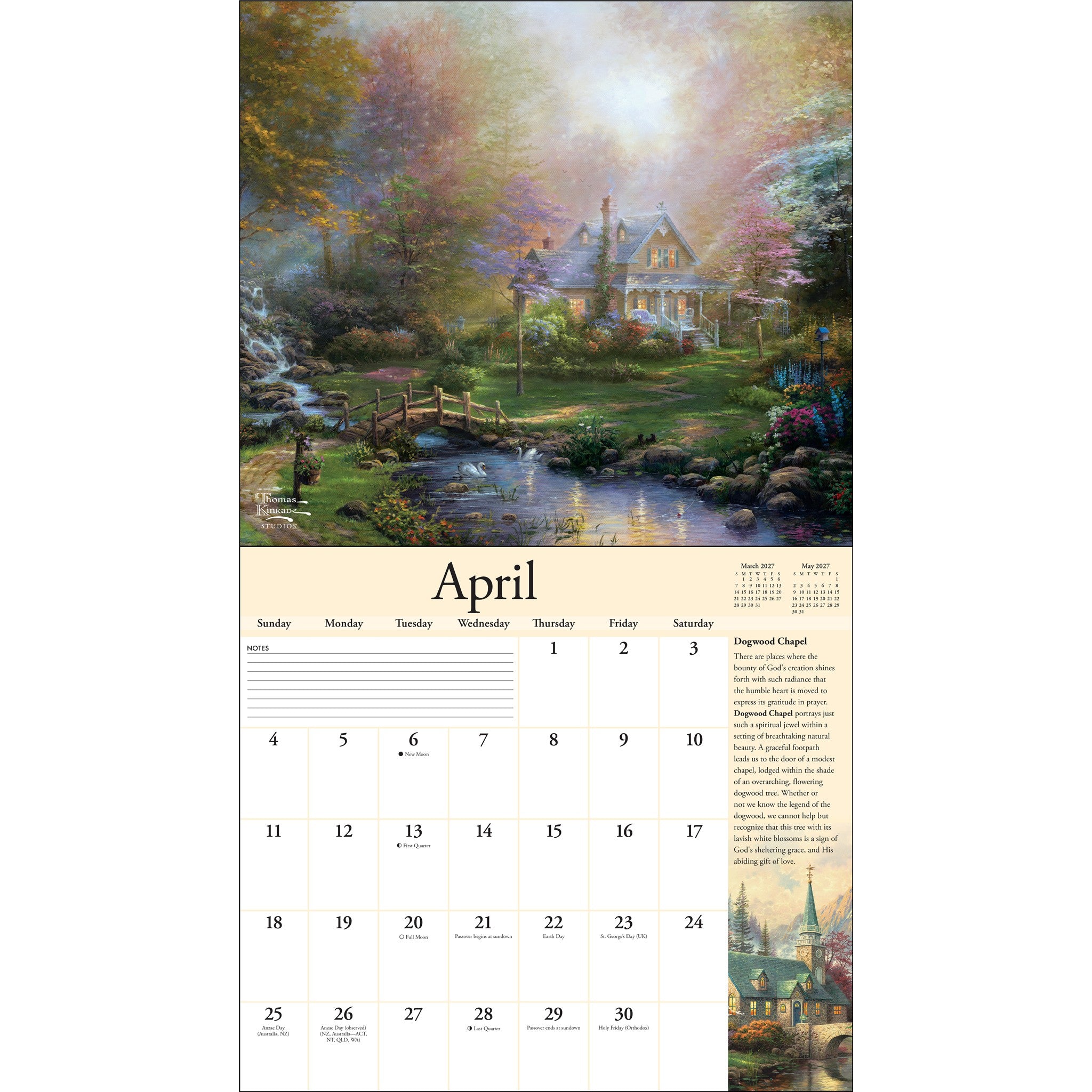 Thomas Kinkade Lights of Home Special Collector's Edition Deluxe 2027 Wall Calendar