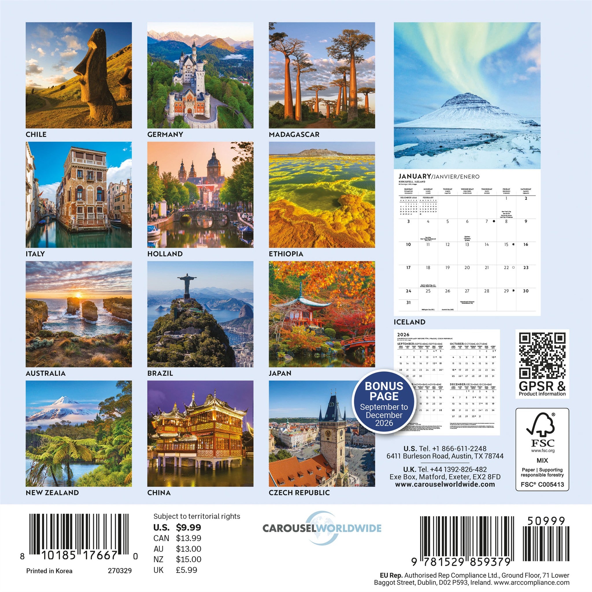 Passport to the World 2027 Mini Calendar
