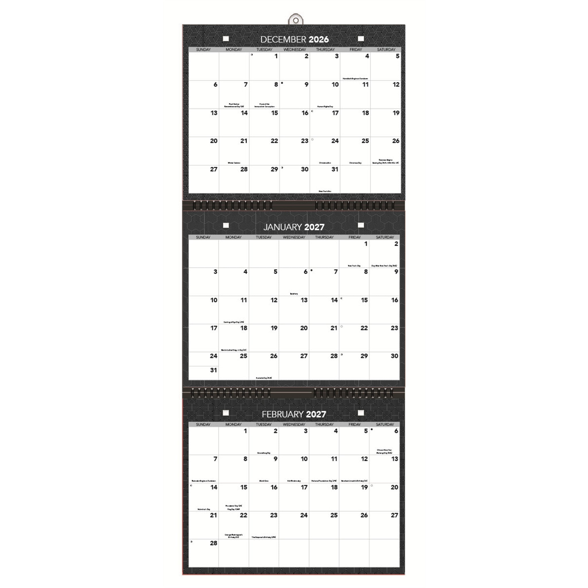 Office Tri-View 2026-2027 Wall Calendar