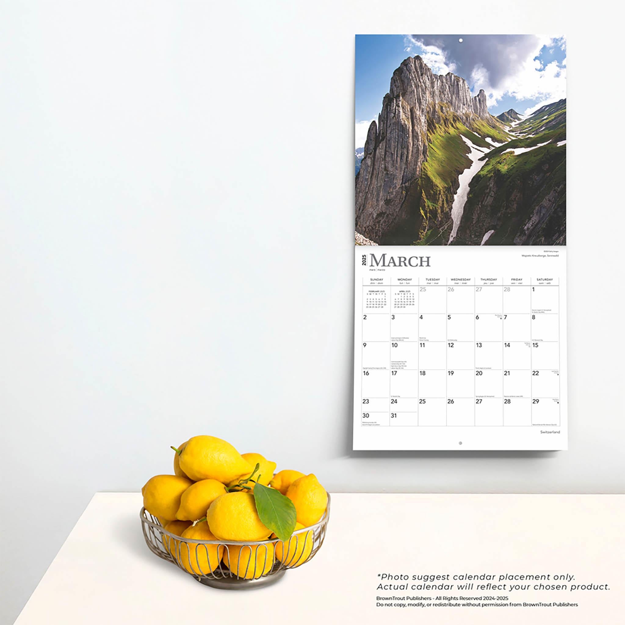 Switzerland Wall 2025 Calendar