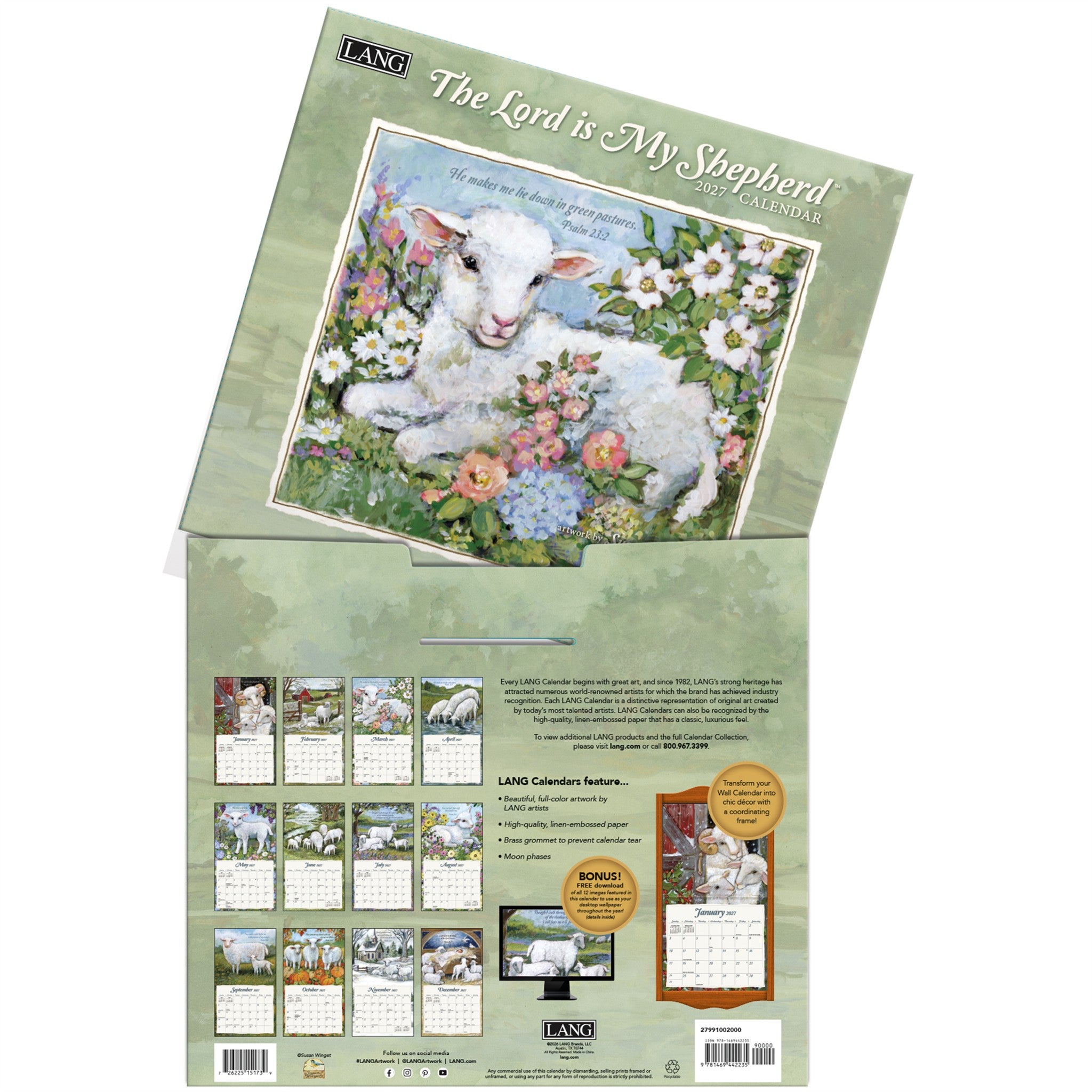 The Lord Is My Shepherd 2027 Wall Calendar