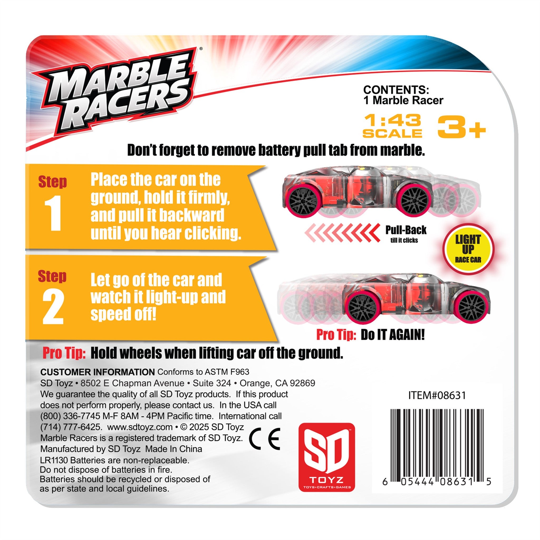 Red/Black Muscle Car Marble Racer