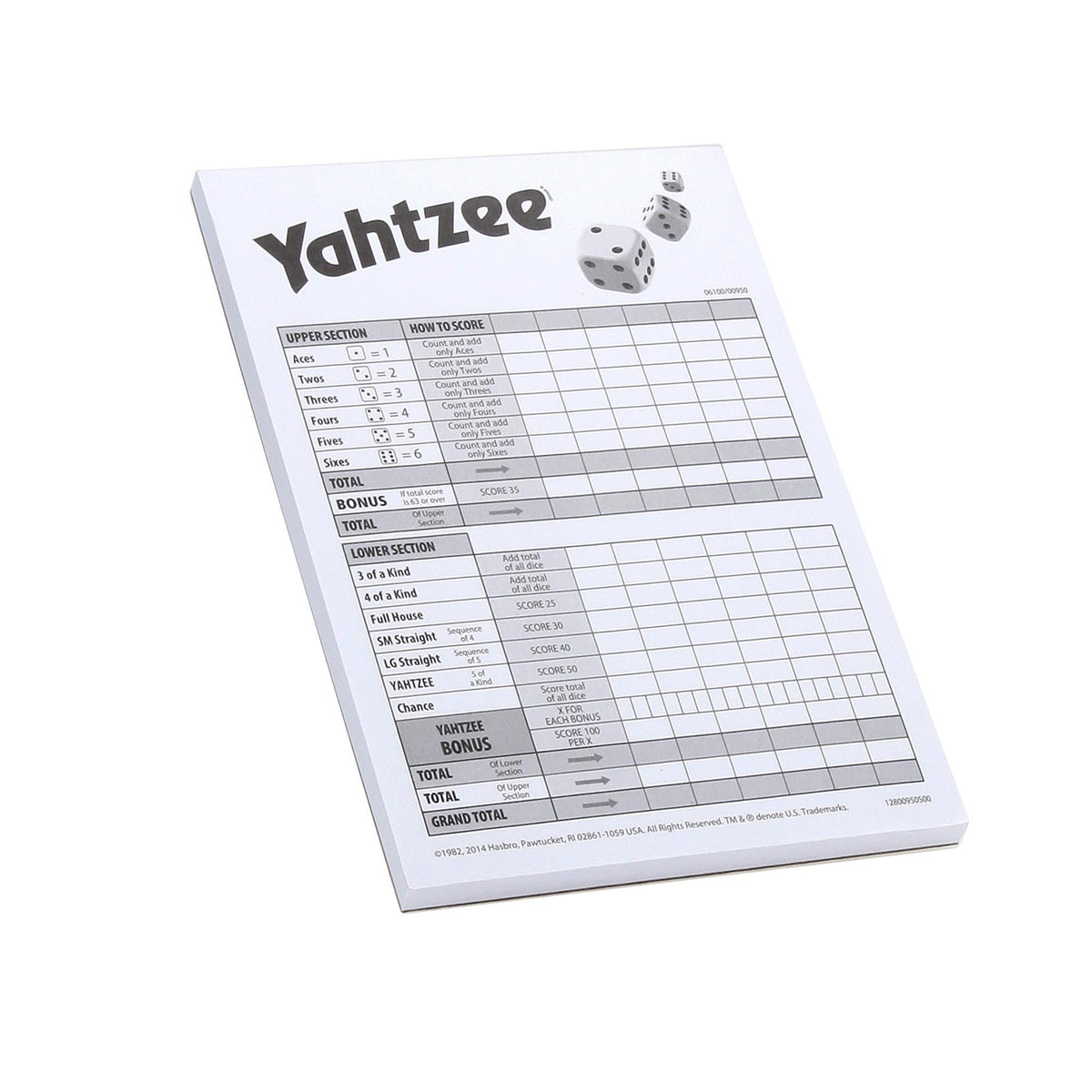 Point Card Yatsy 630509354146 Yahtzee Score Cards Hasbro - Calendar Club