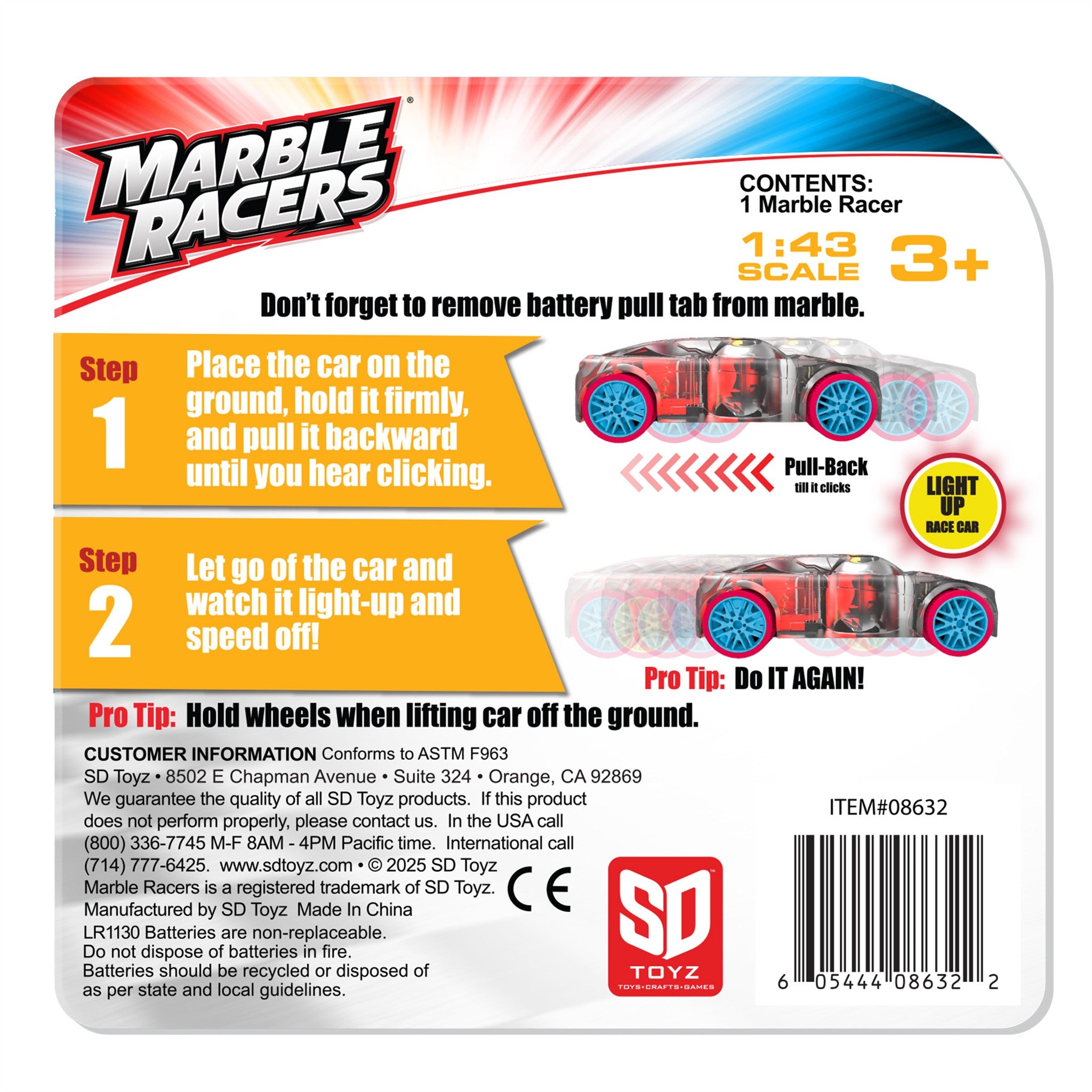 Red/Blue Muscle Car Marble Racer