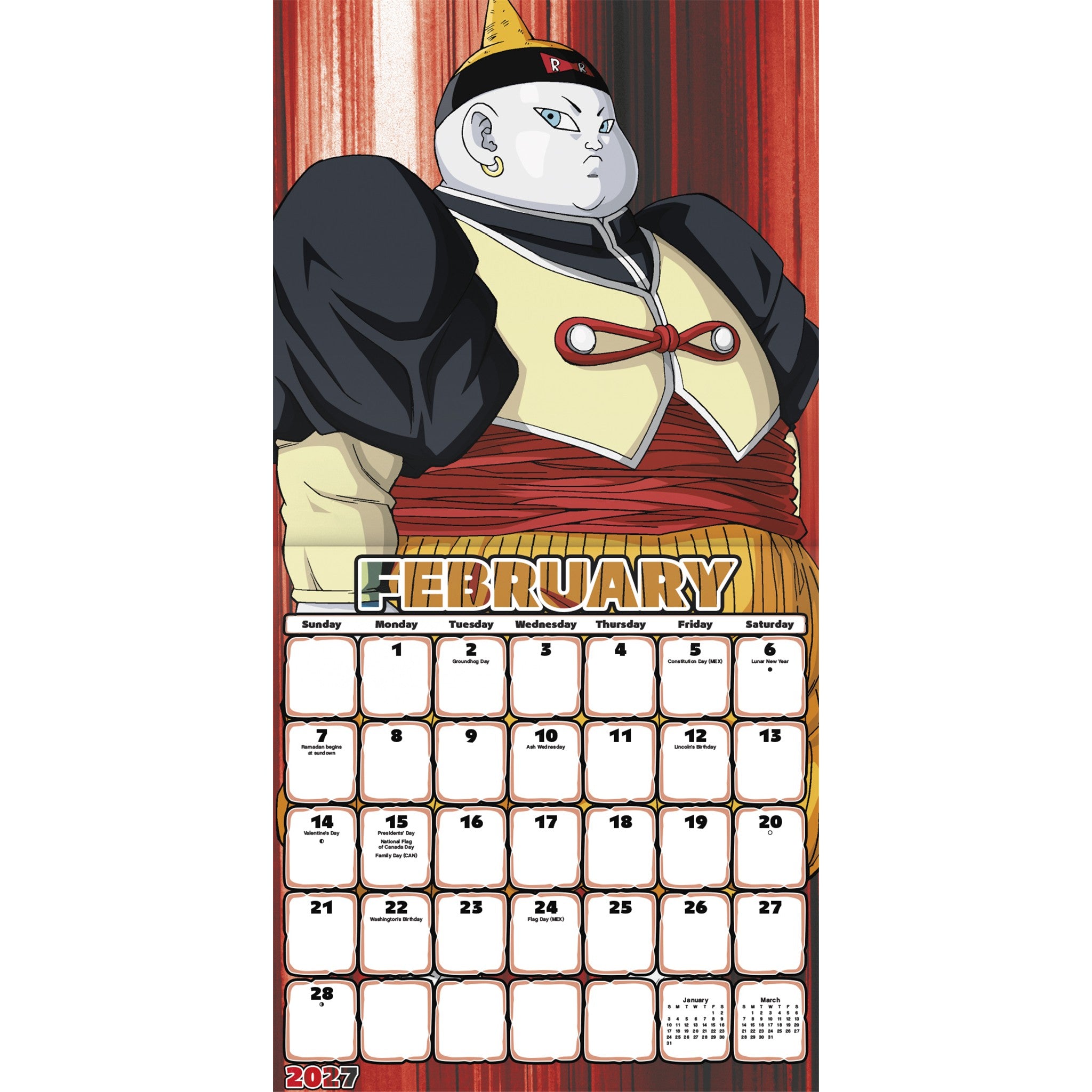 Dragon Ball Z 2027 Wall Calendar
