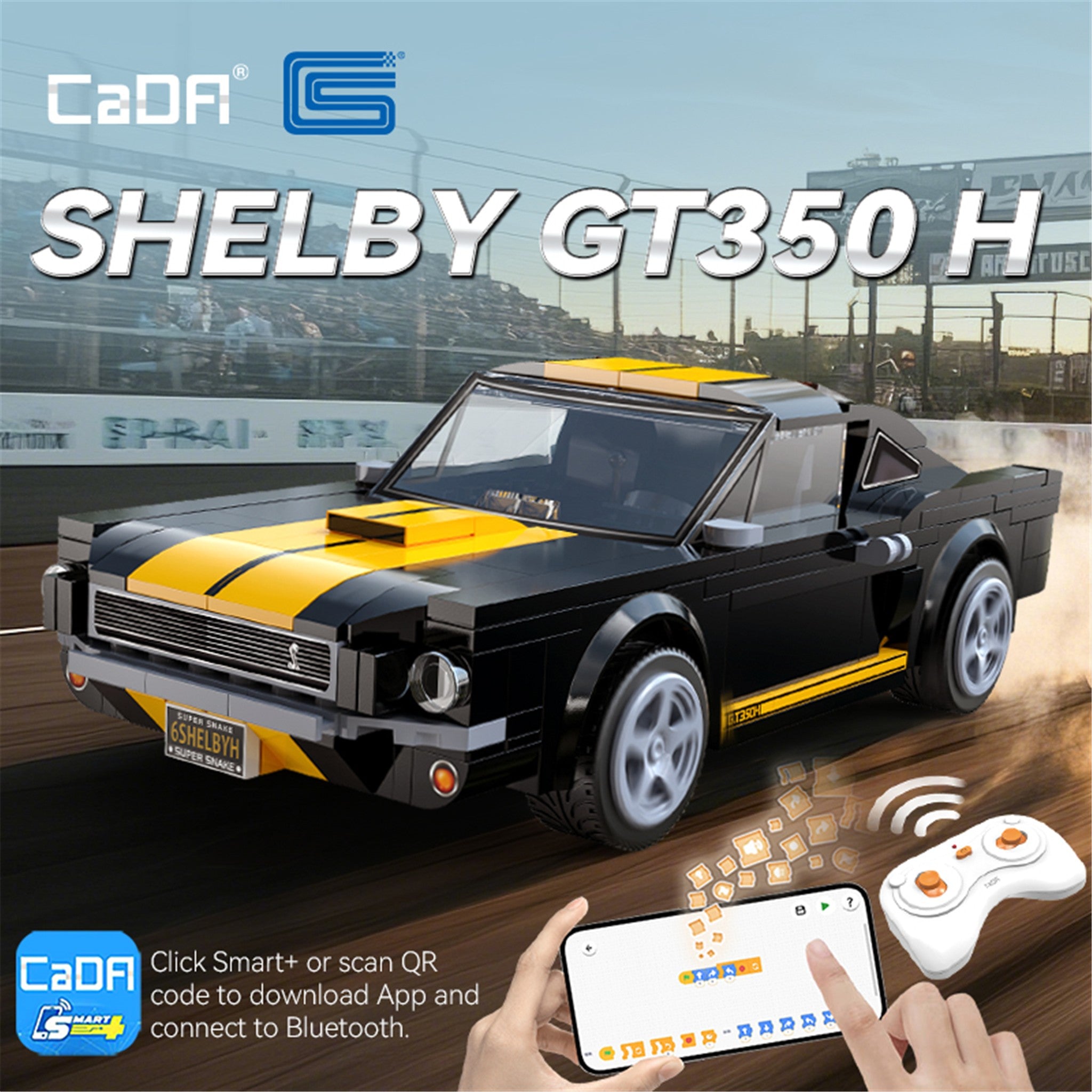 Black 1:20 Shelby GT350H 292 Pieces with Remote Control