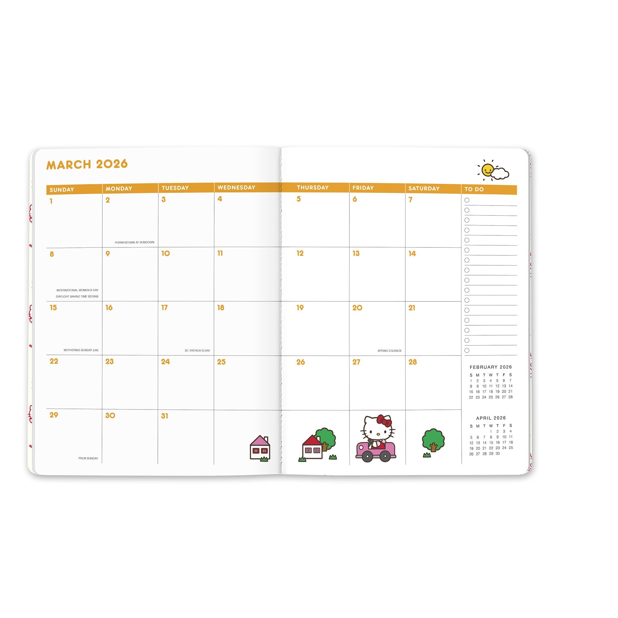 Hello Kitty Playful Pink Just Right 2025-2026 Monthly Planner Calendar - Online Only