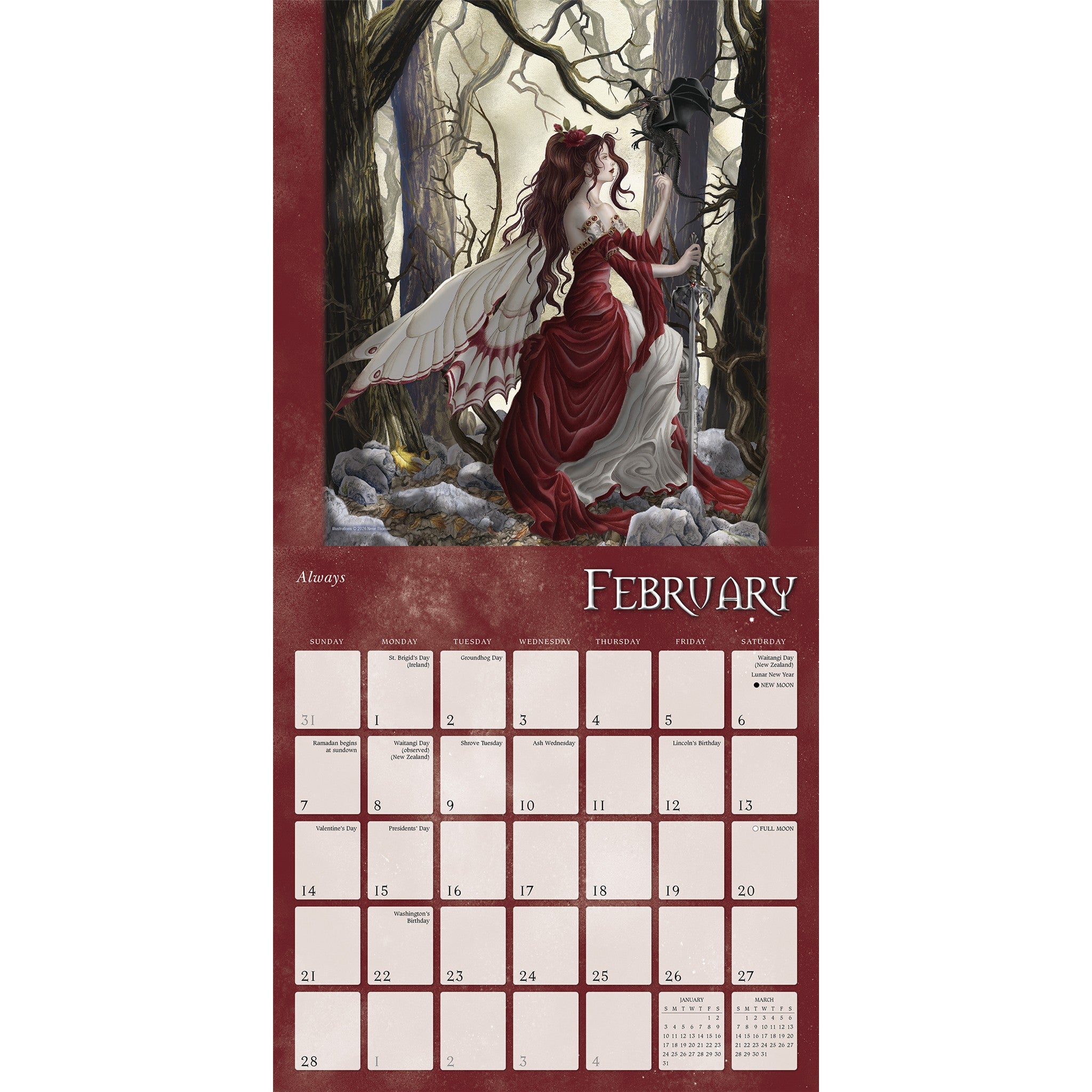Dragon Witches 2027 Wall Calendar