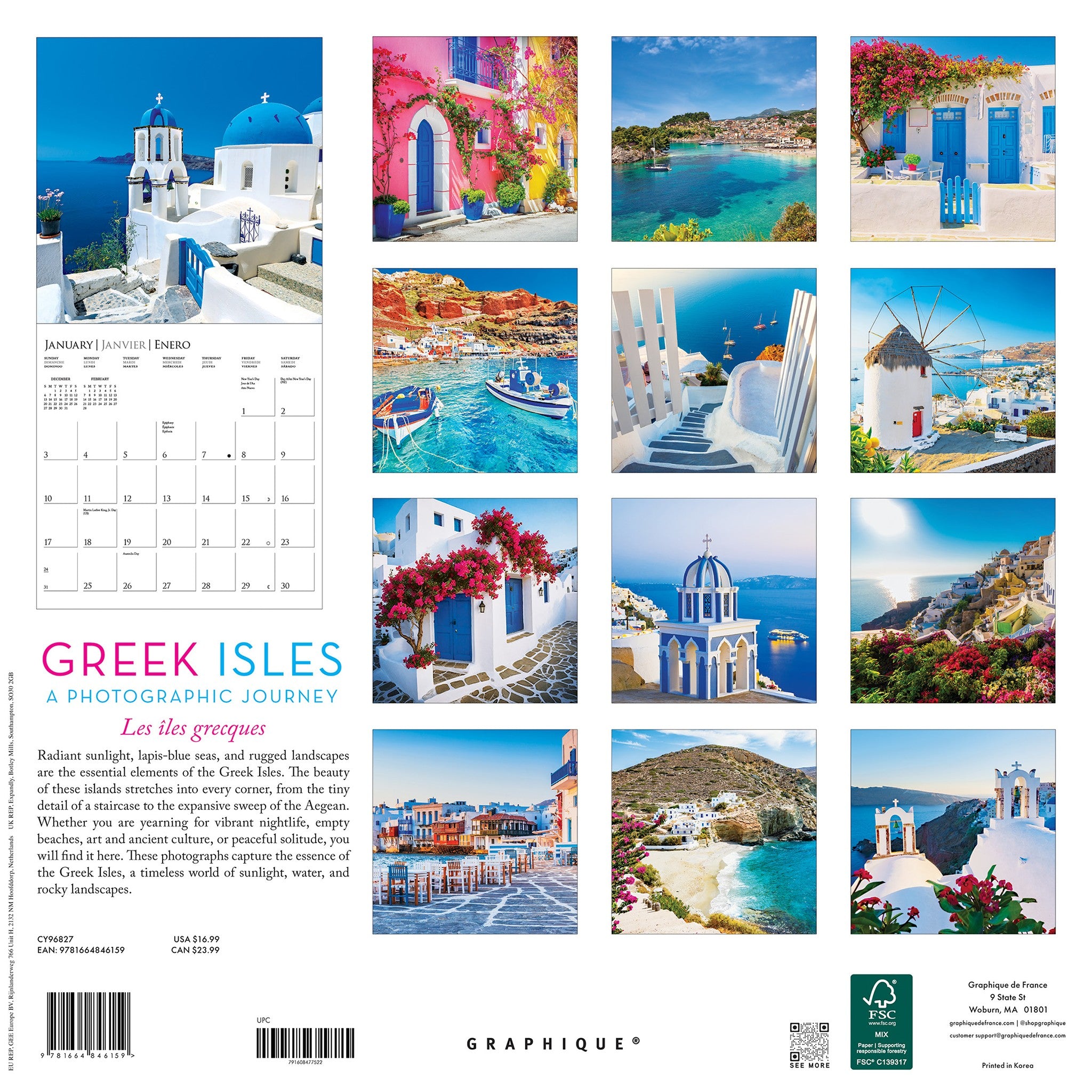 Greek Isles 2027 Wall Calendar - Online Only