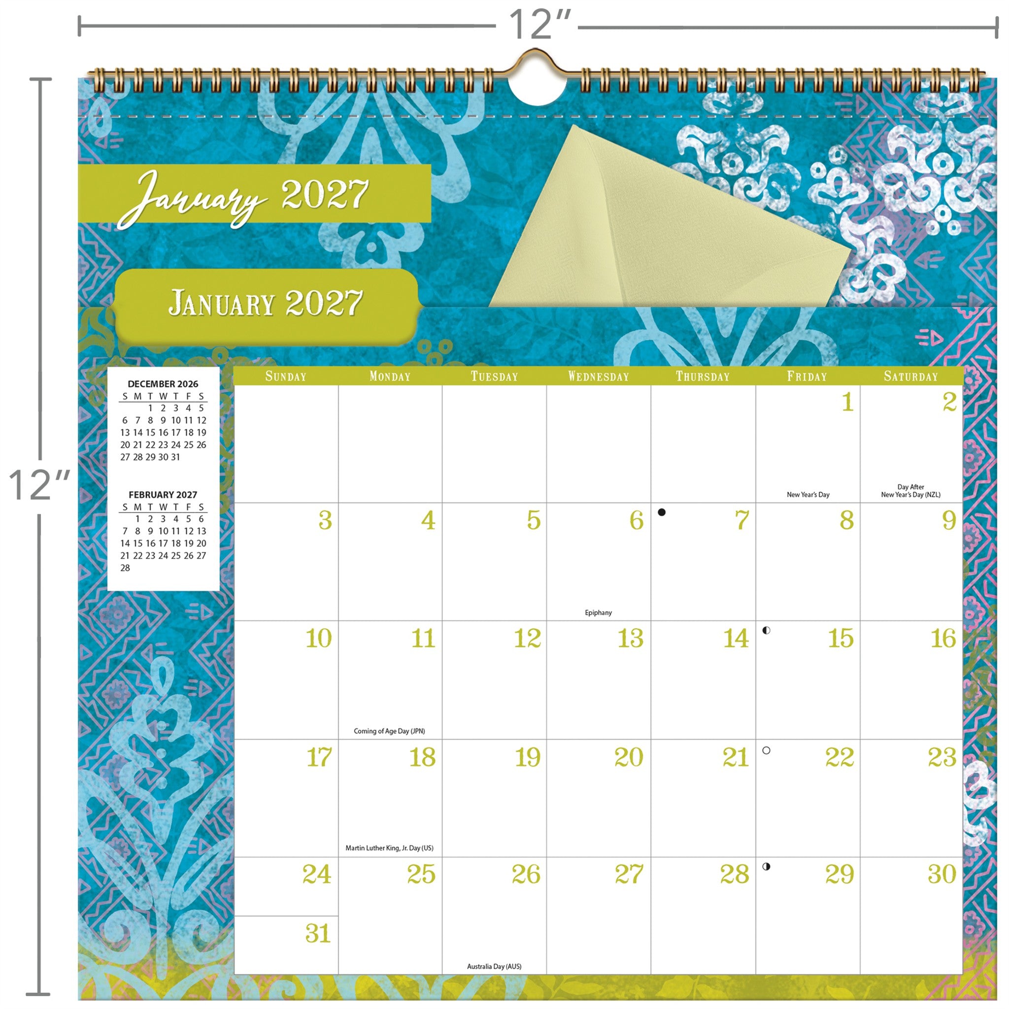 Bohemian File It 2027 Wall Calendar