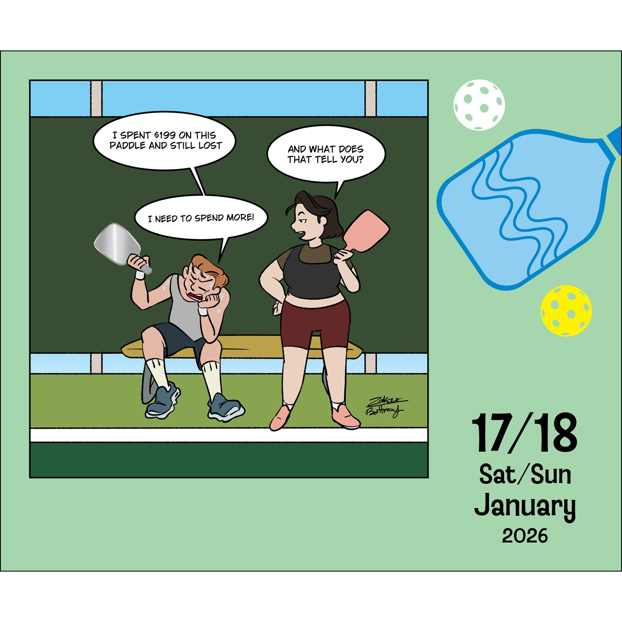 Lighter Side Of Pickleball 2026 Box Calendar - Online Only