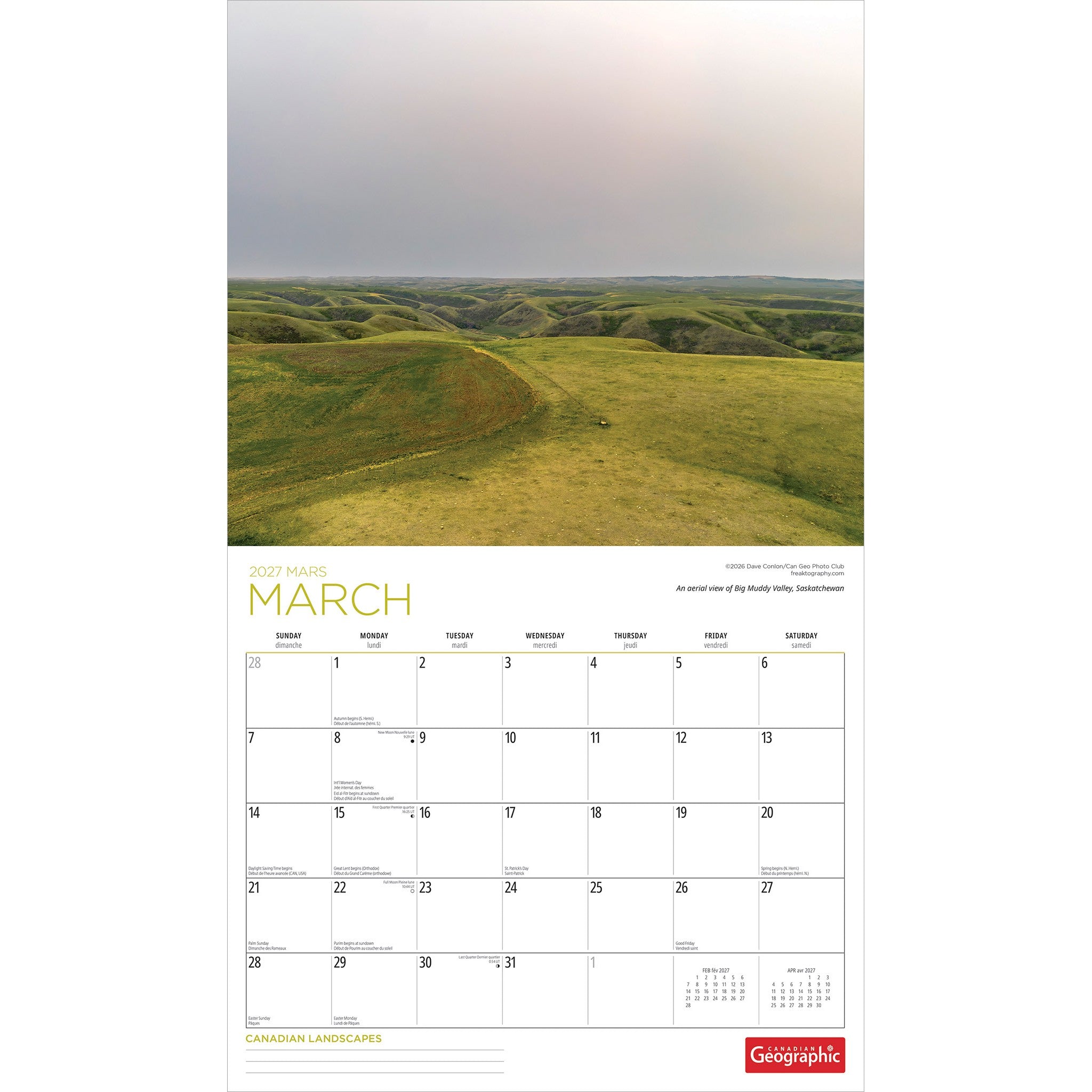 Canadian Geographic Canadian Landscapes 2027 Wall Calendar