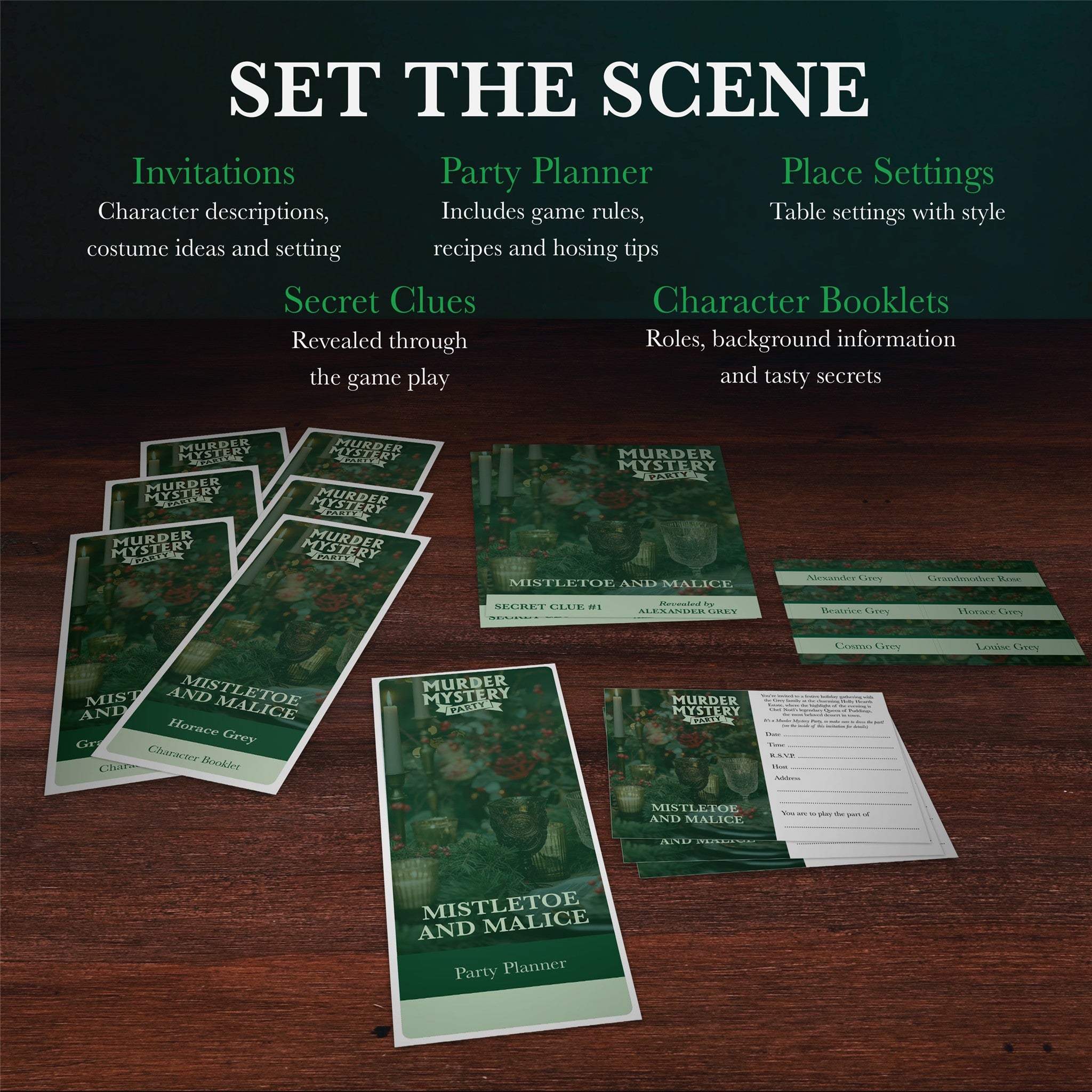 Mistletoe & Malice Murder Mystery Party Game