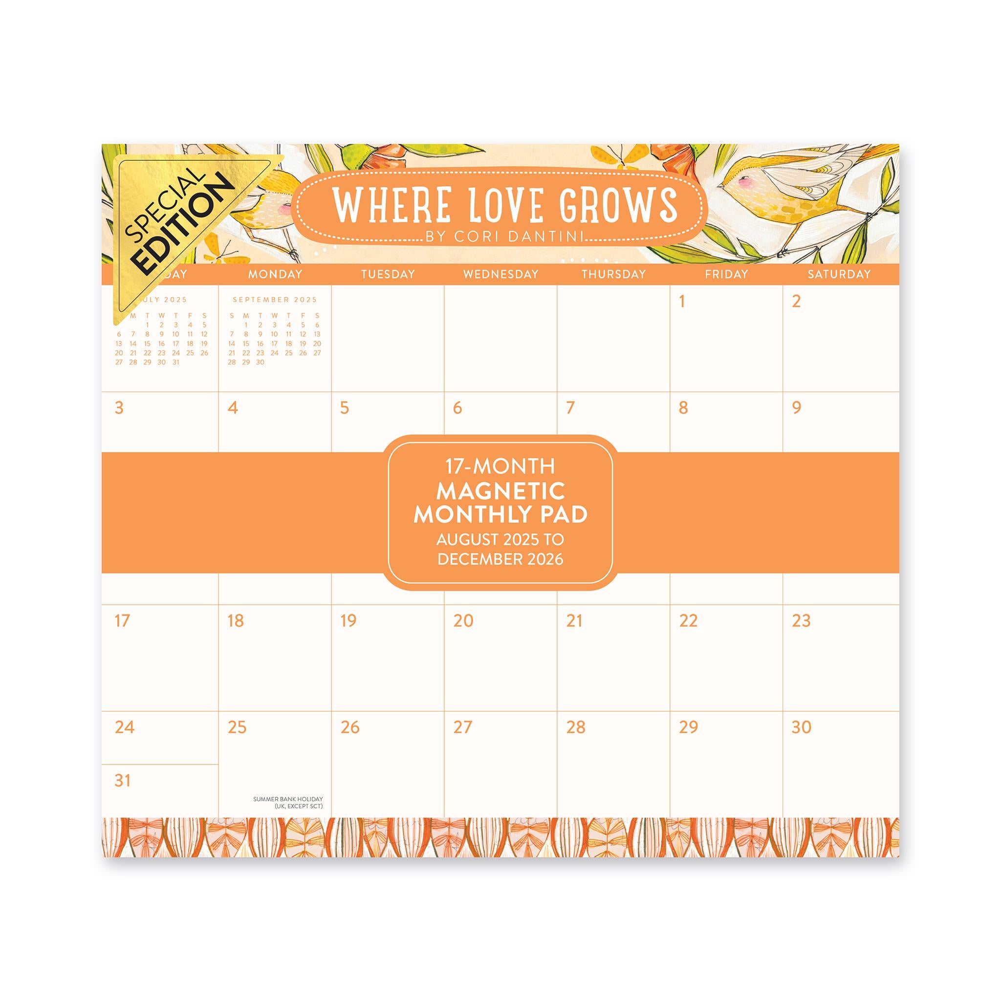 Where Love Grows 2025-2026 Exclusive Mini Magnetic Pad Calendar