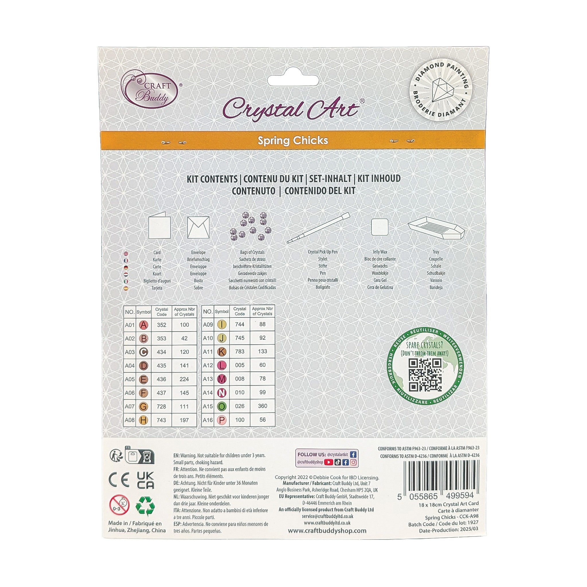 Crystal Art Card Kit: Spring Chicks - Online Only