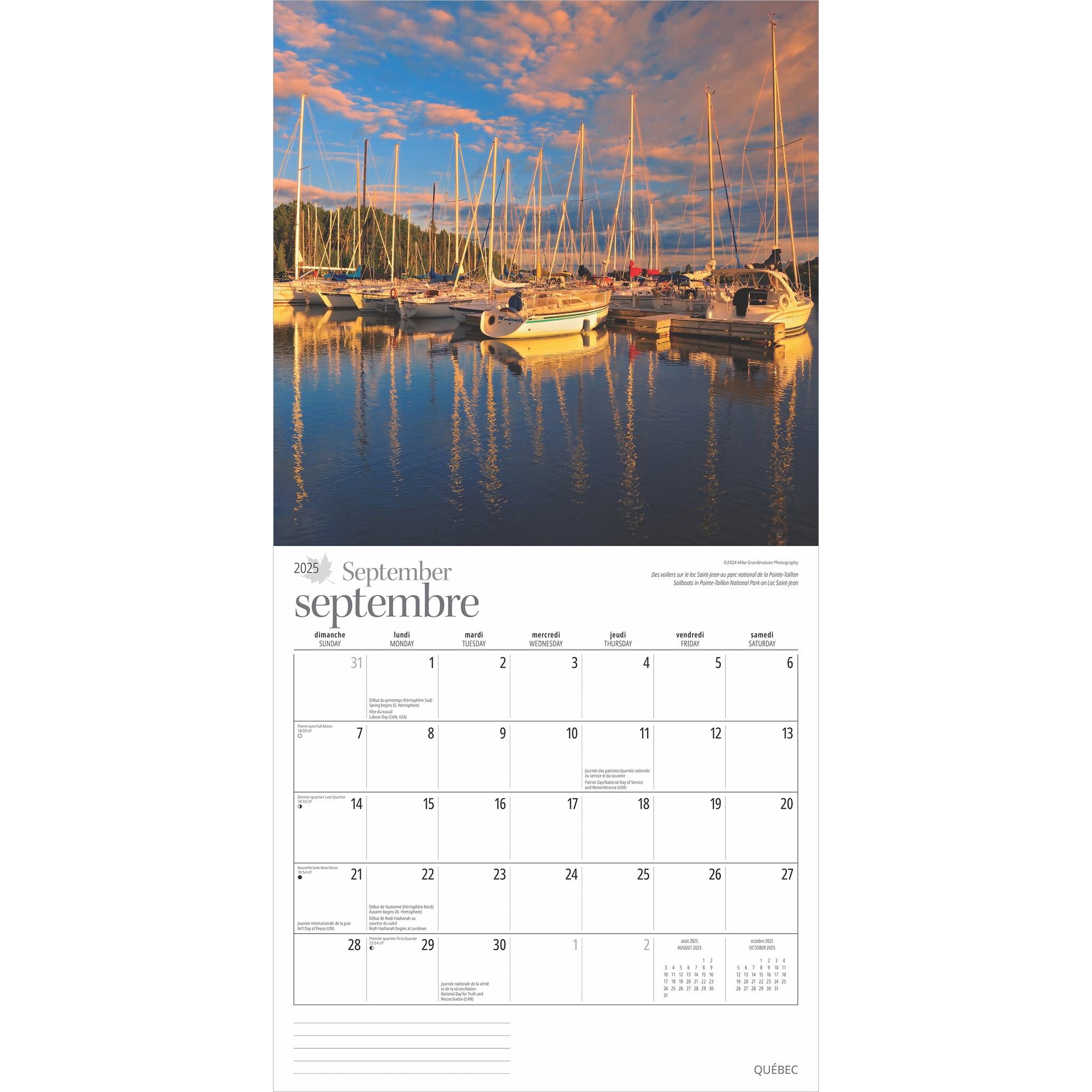 Quebec Wall 2025 Calendar