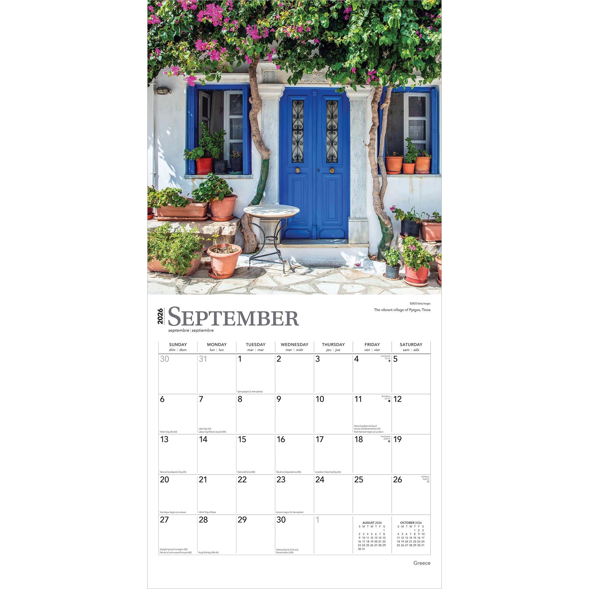 Greece 2026 Wall Calendar - Online Exclusive