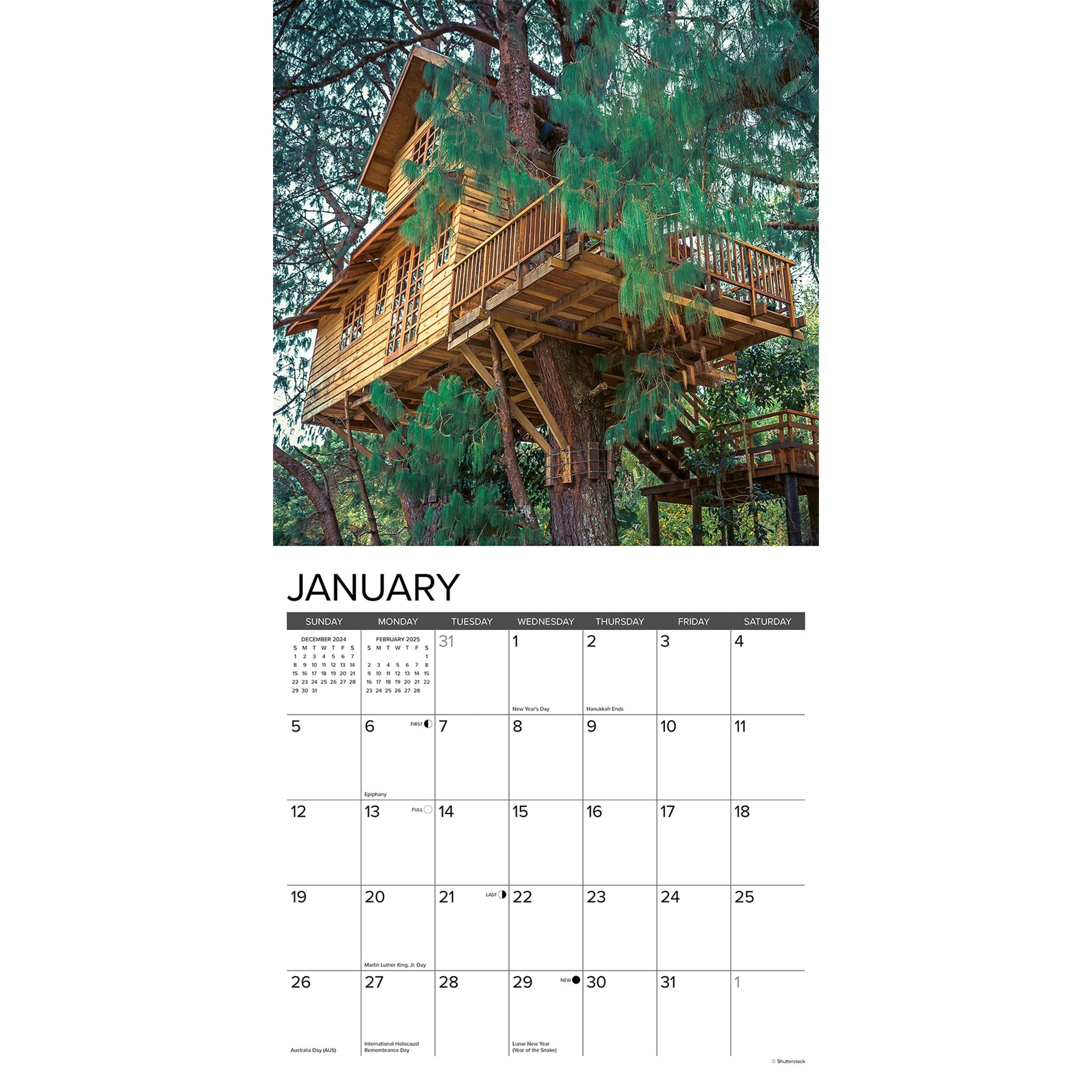 Treehouses Wall 2025 Calendar